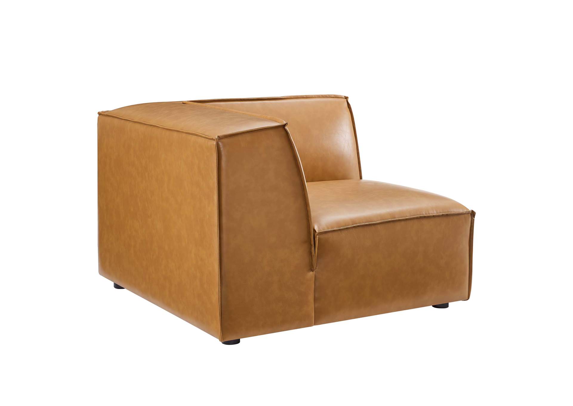 Tan Restore Vegan Leather Sectional Sofa Corner Chair,Modway