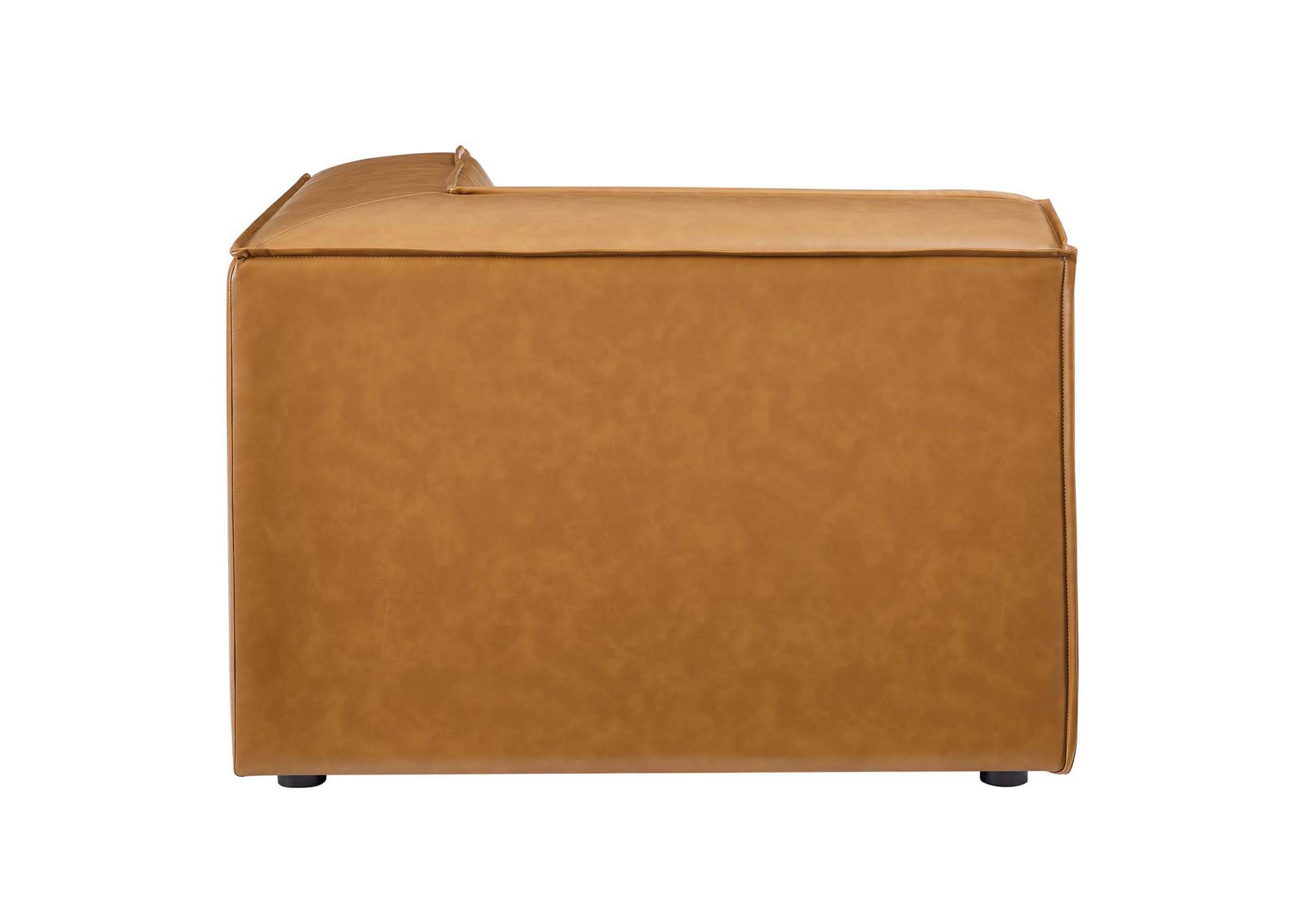 Tan Restore Vegan Leather Sectional Sofa Corner Chair,Modway