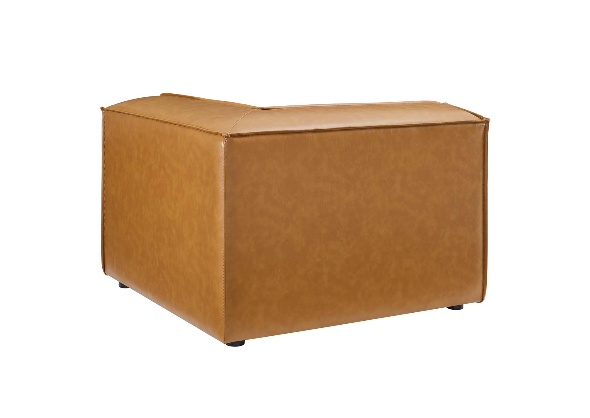 Tan Restore Vegan Leather Sectional Sofa Corner Chair,Modway
