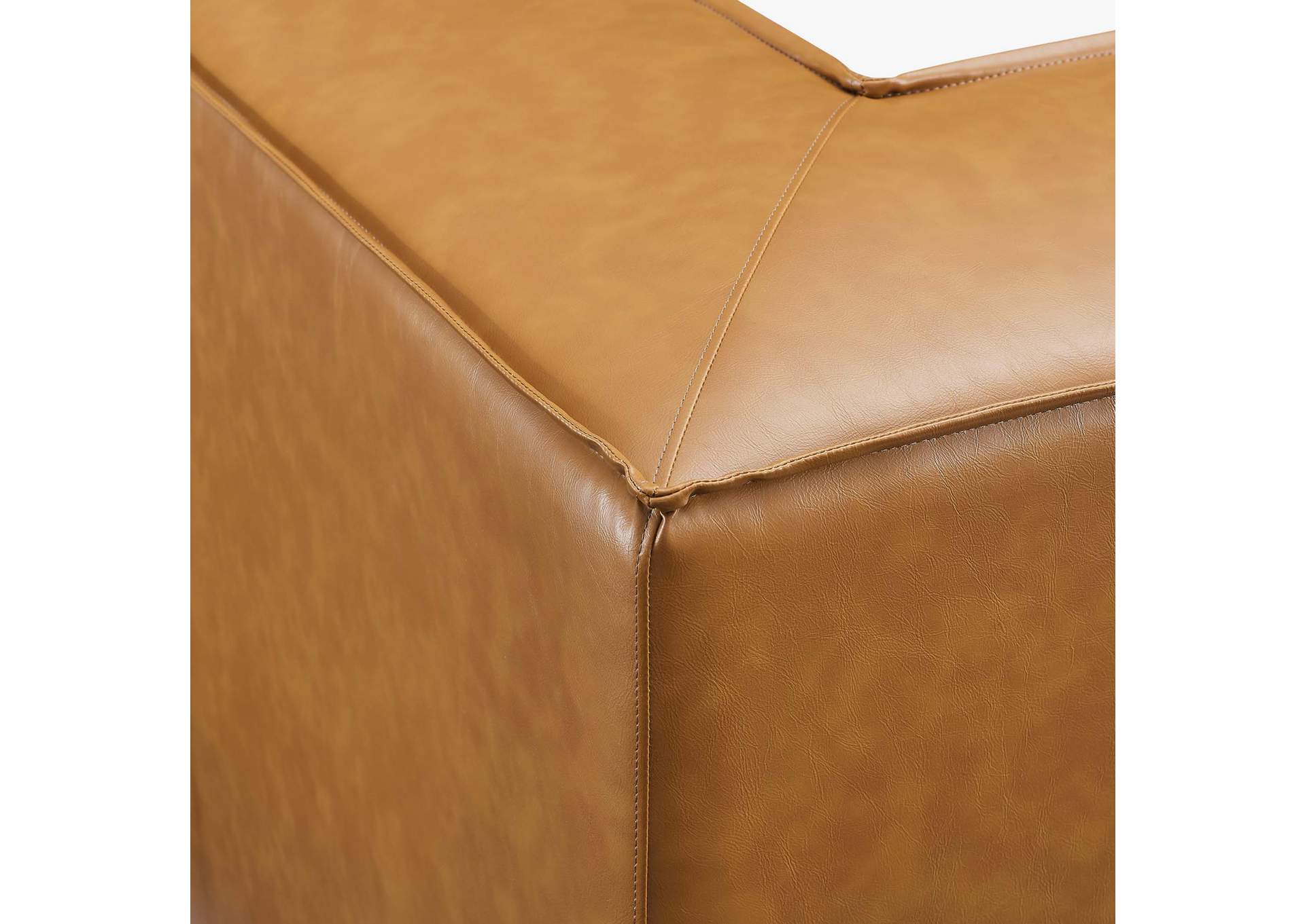 Tan Restore Vegan Leather Sectional Sofa Corner Chair,Modway