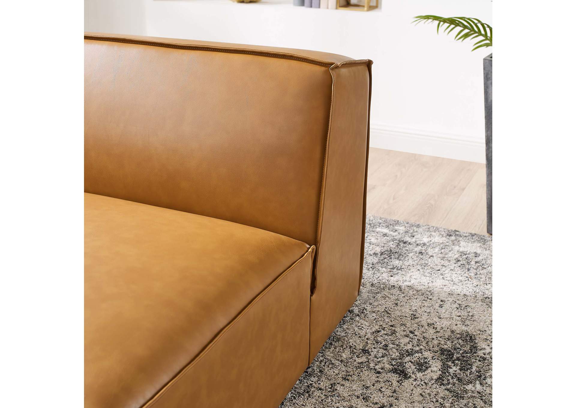 Restore Vegan Leather Sectional Sofa Armless Chair,Modway