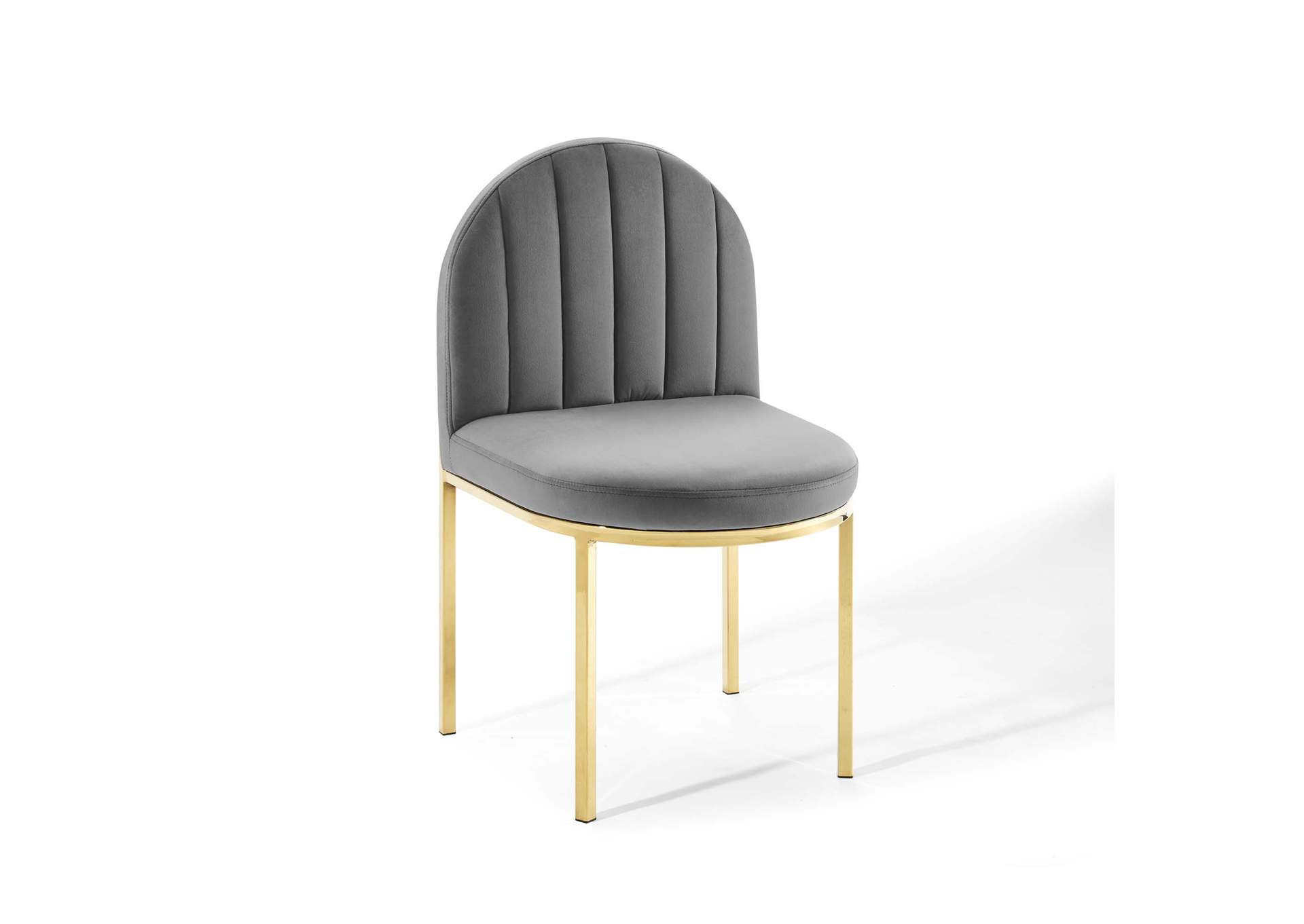 Gold Gray Isla Dining Side Chair Performance Velvet [Set of 2],Modway