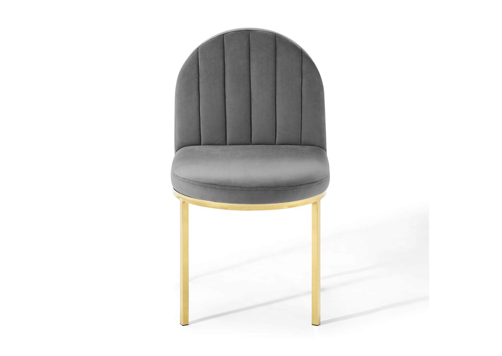 Gold Gray Isla Dining Side Chair Performance Velvet [Set of 2],Modway