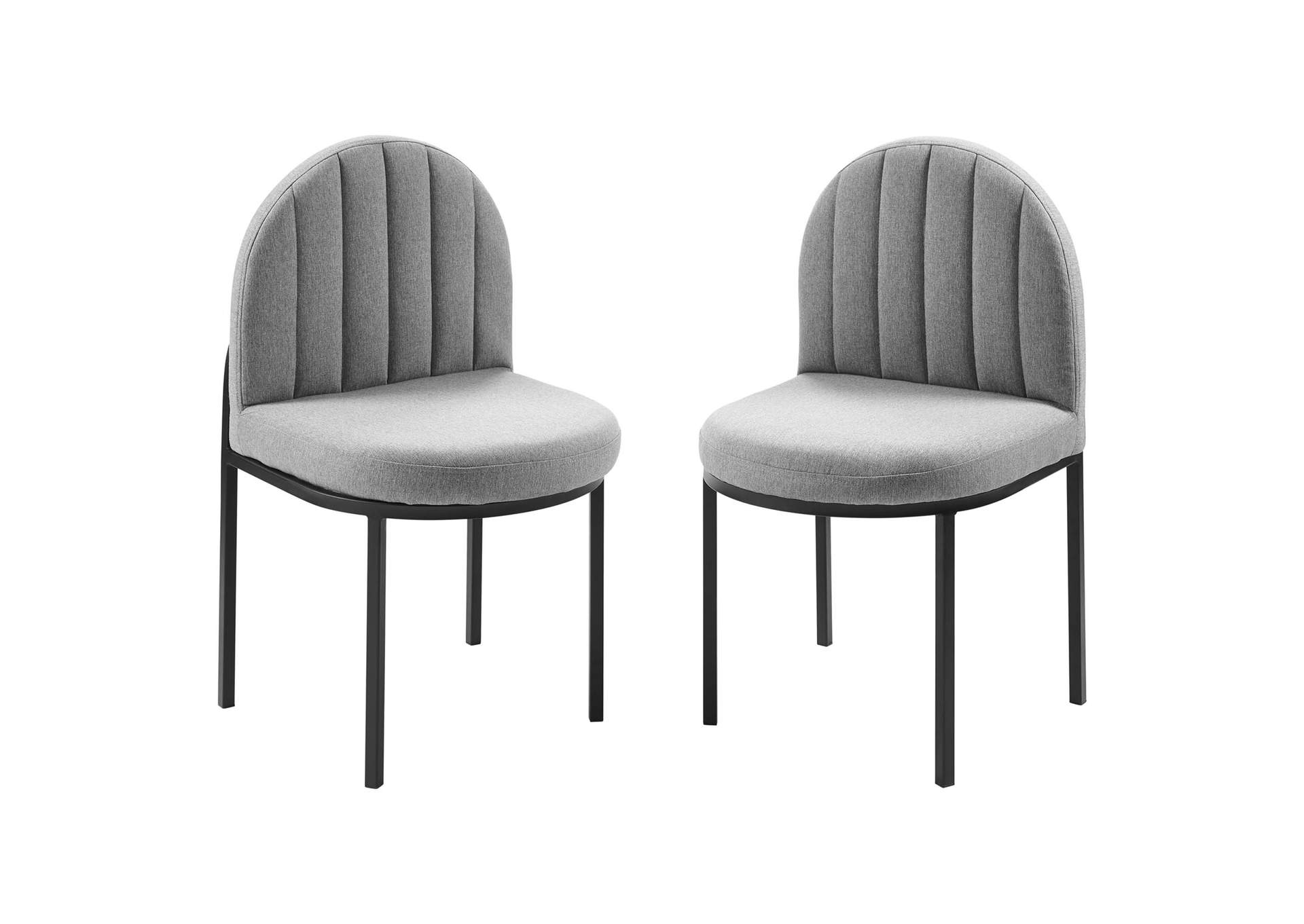 Black Light Gray Isla Dining Side Chair Upholstered Fabric [Set of 2],Modway