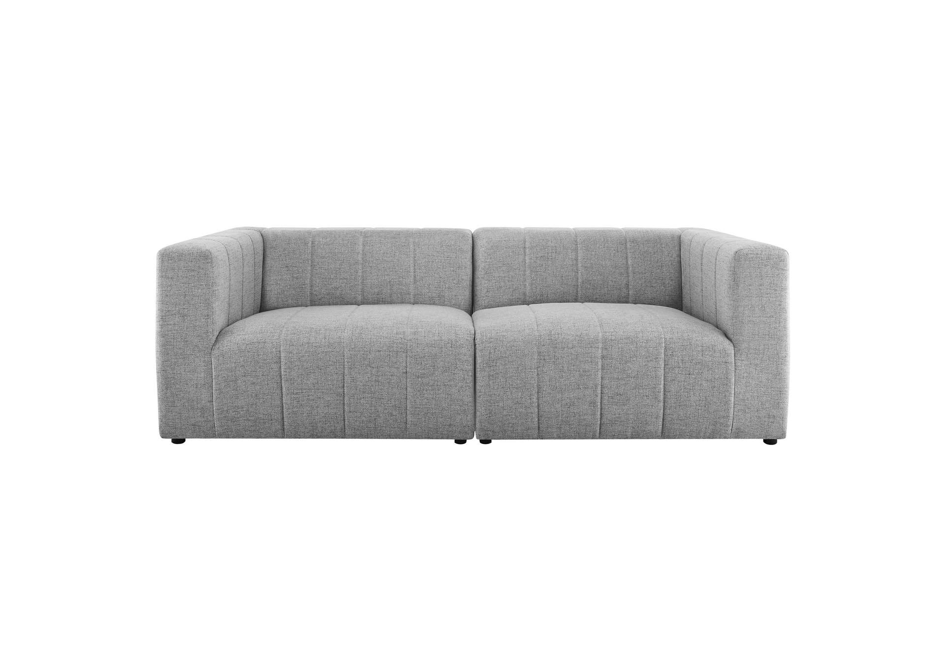 Light Gray Bartlett Upholstered Fabric 2-Piece Loveseat,Modway