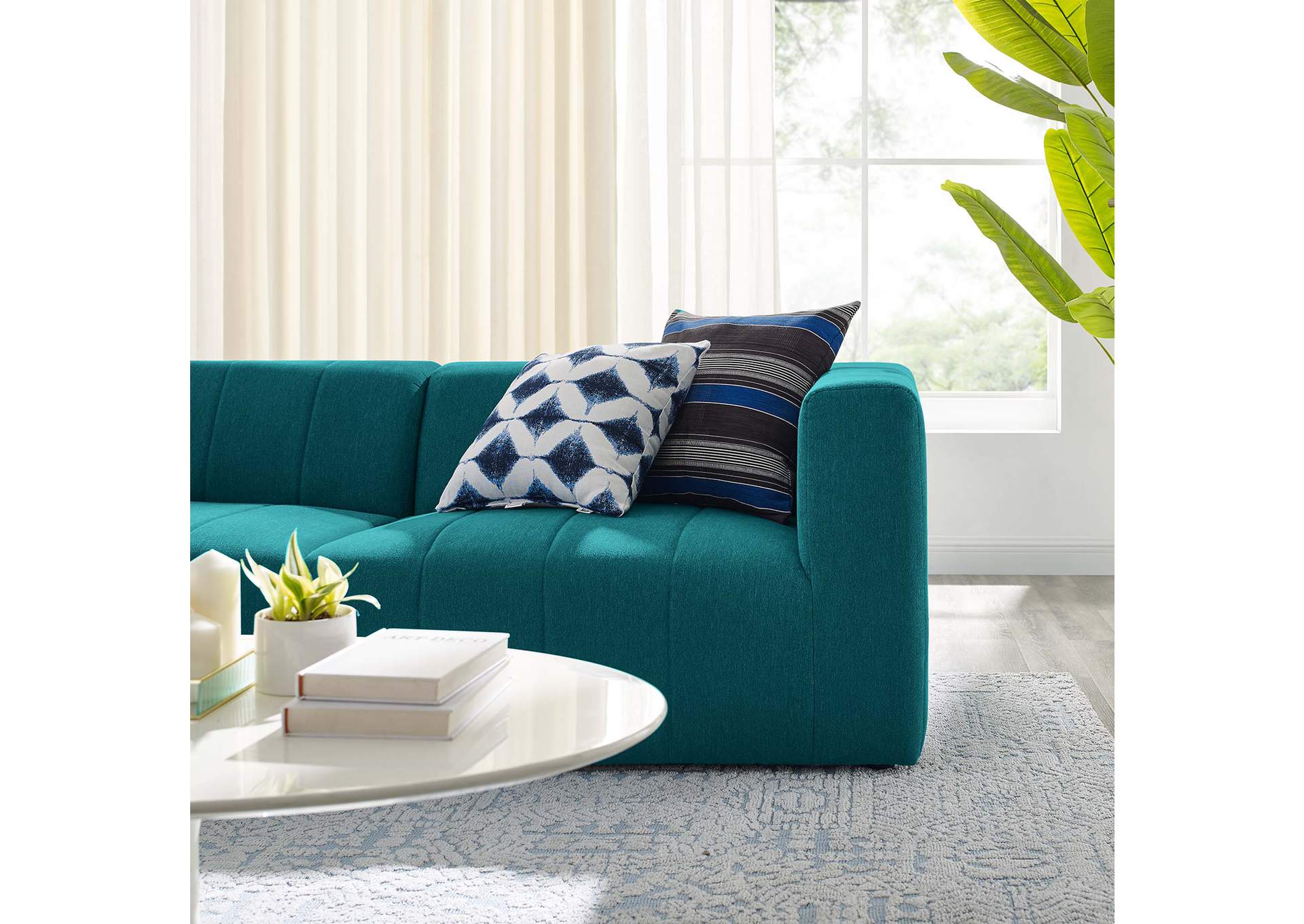 Teal Bartlett Upholstered Fabric 2-Piece Loveseat,Modway