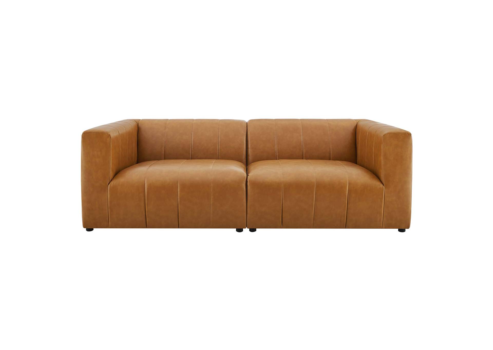 Tan Bartlett Vegan Leather 2-Piece Loveseat,Modway