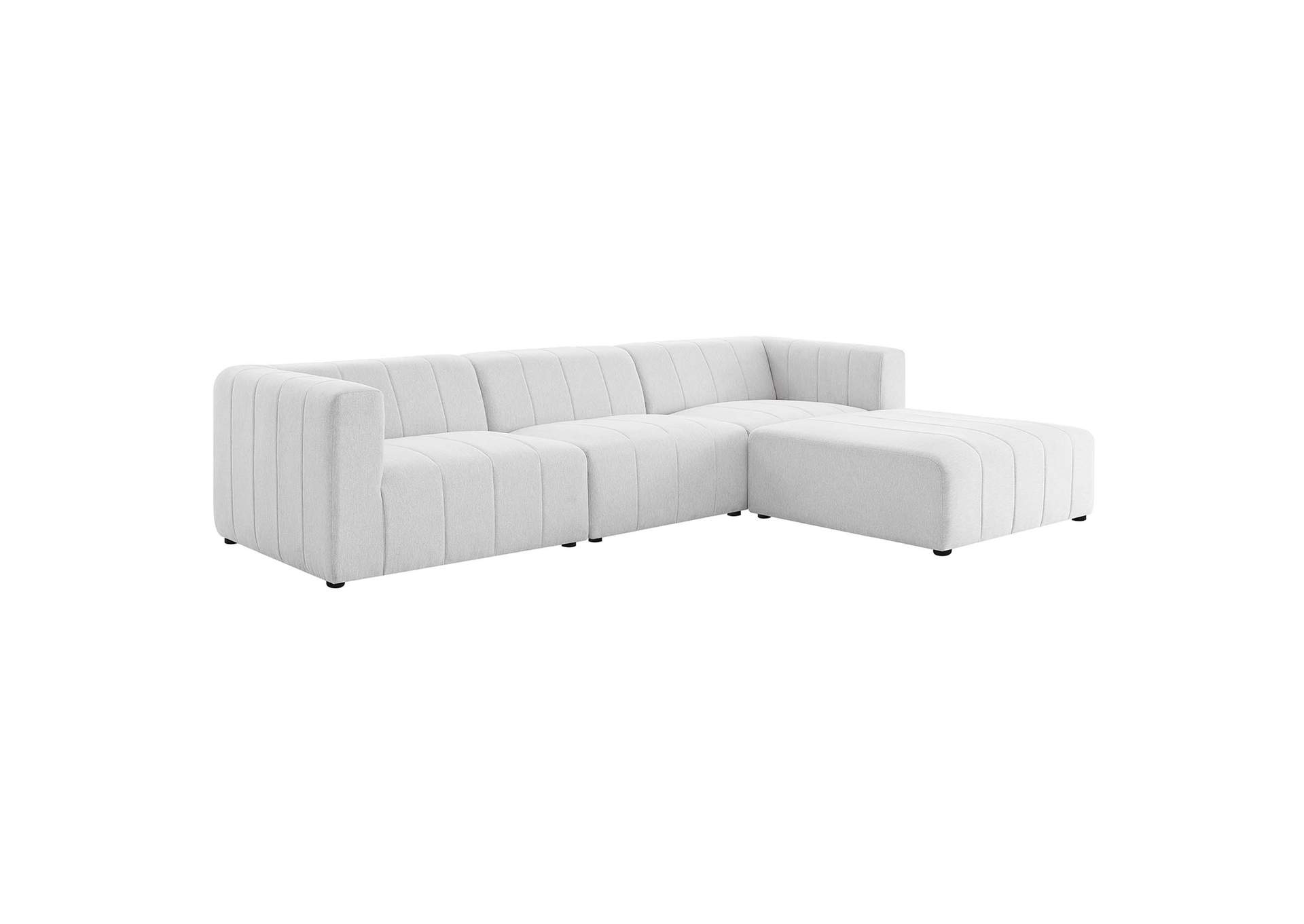 Ivory Bartlett Upholstered Fabric 4-Piece Sectional Sofa,Modway