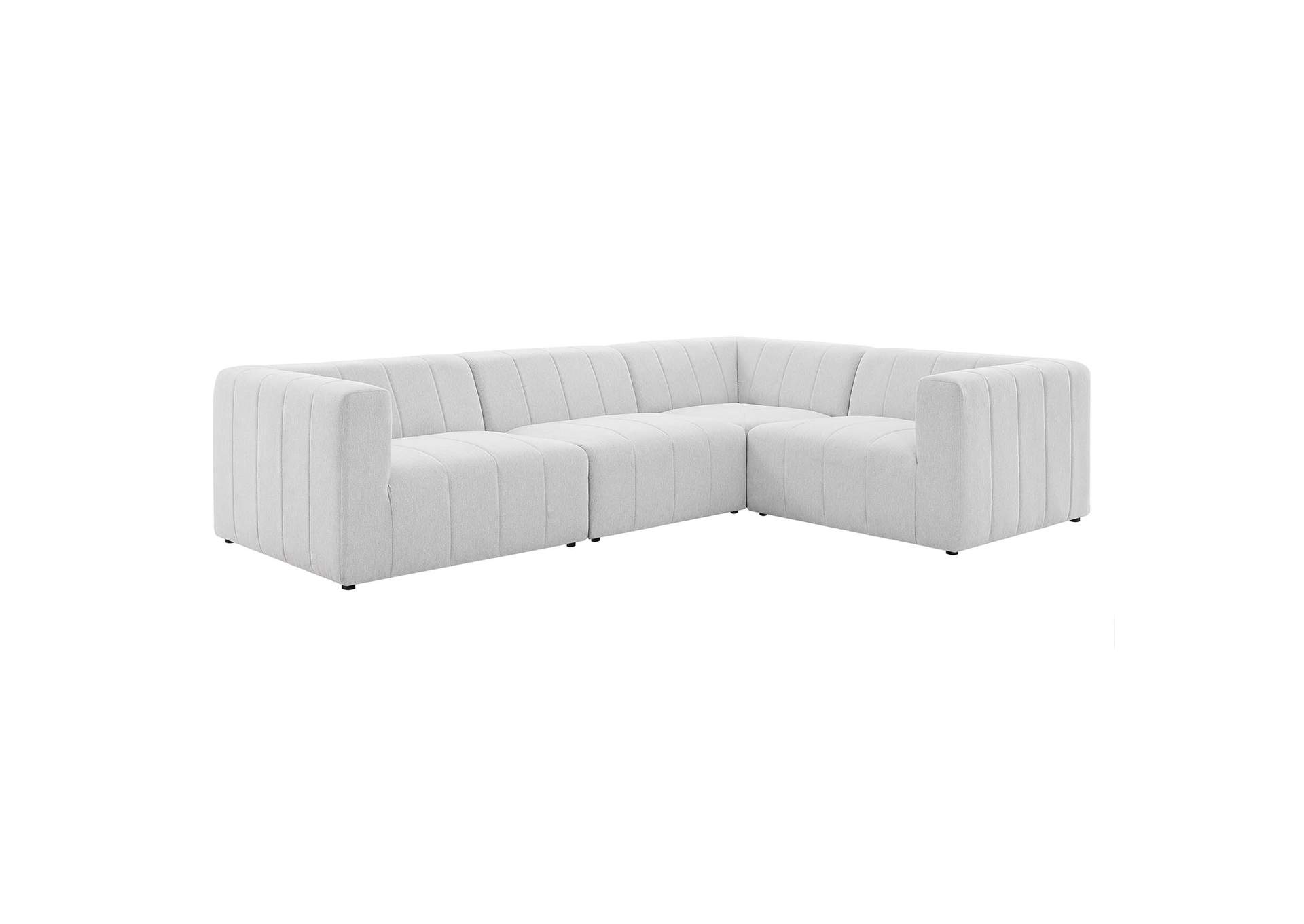 Ivory Bartlett Upholstered Fabric 4-Piece Sectional Sofa,Modway