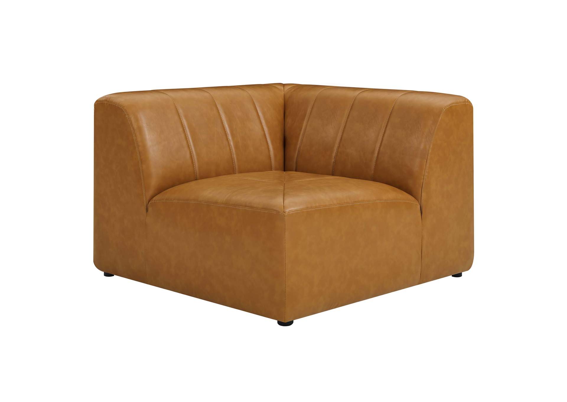 Tan Bartlett Vegan Leather 4-Piece Sectional Sofa,Modway