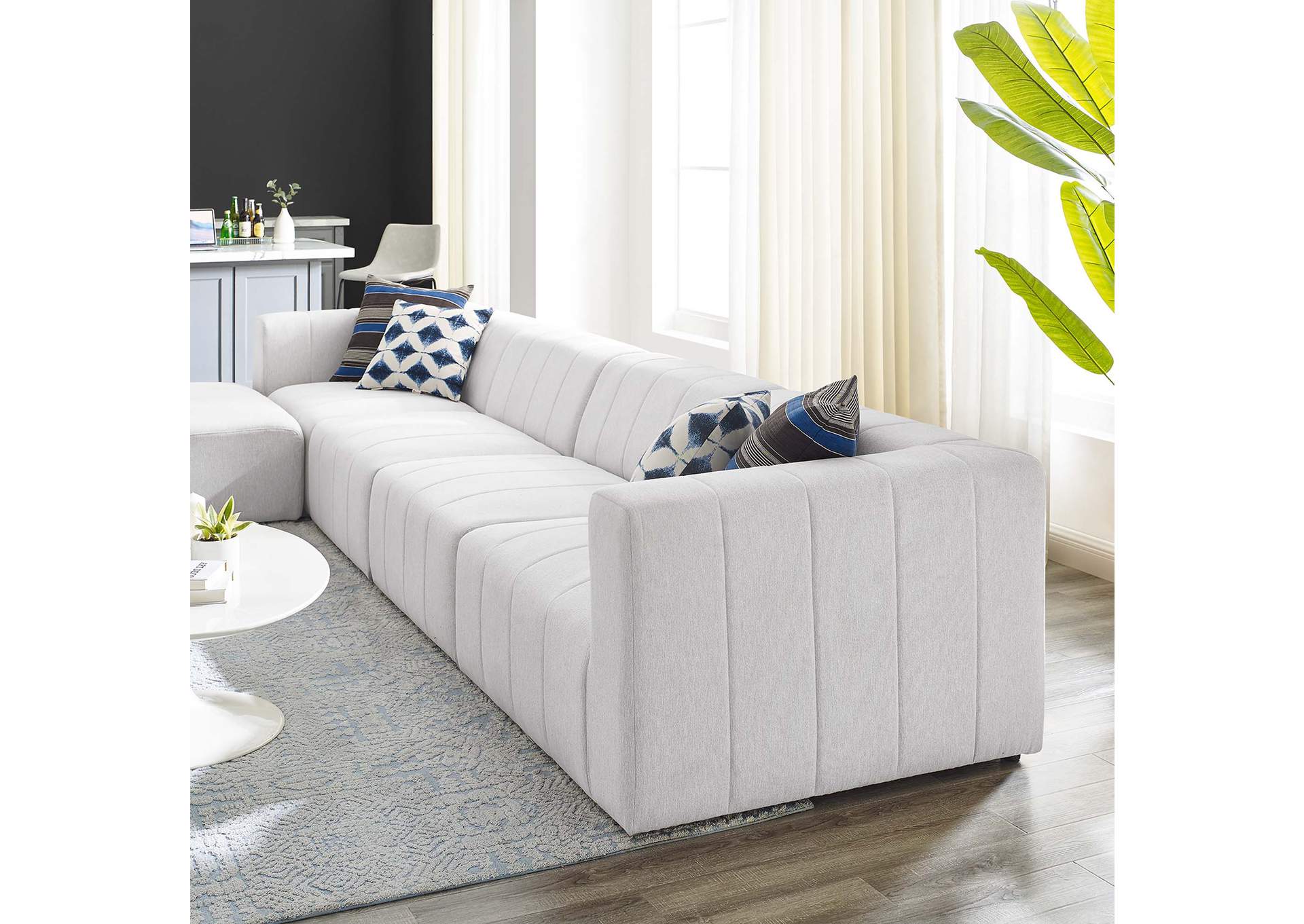 Ivory Bartlett Upholstered Fabric 5-Piece Sectional Sofa,Modway