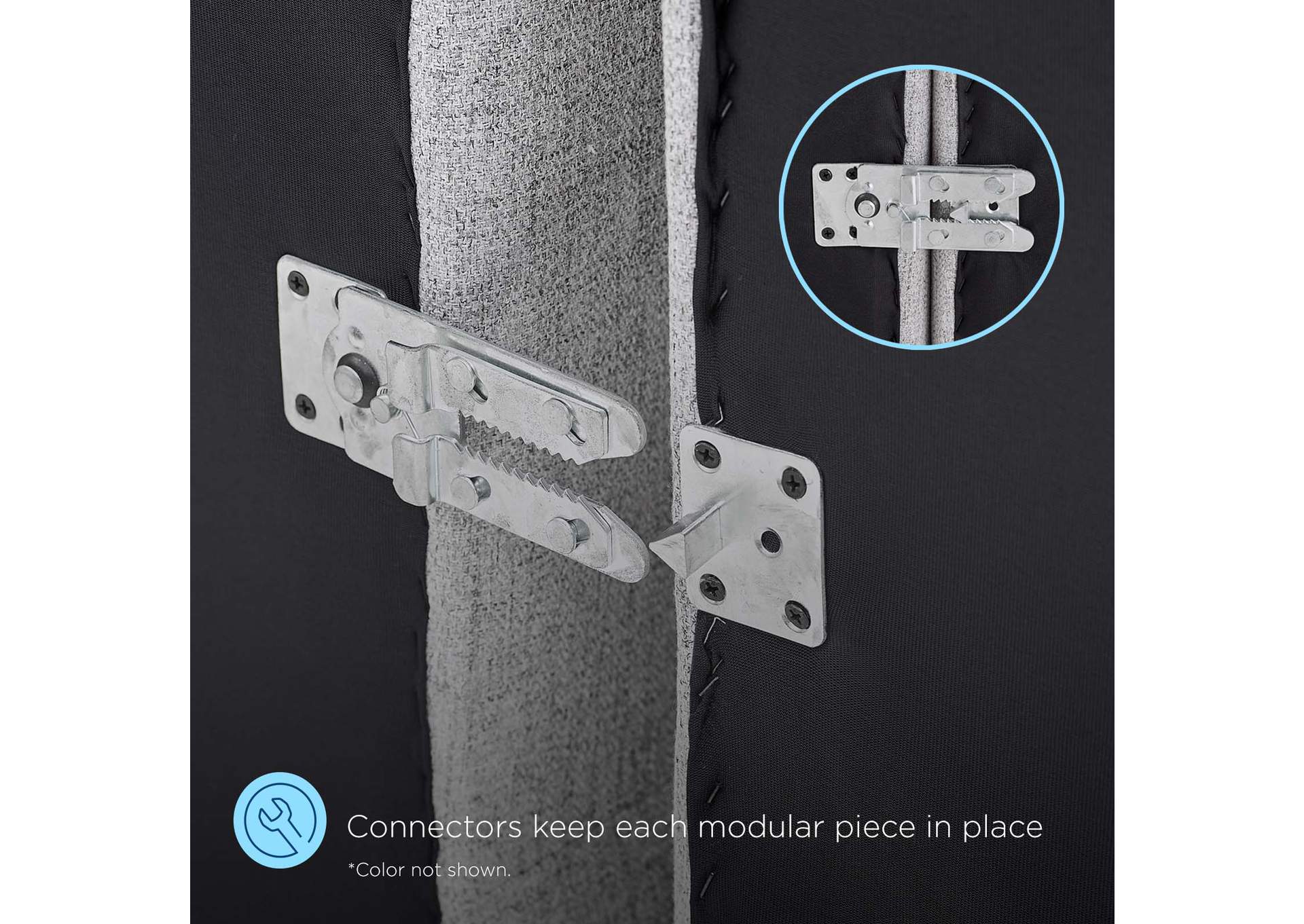 Teal Bartlett Upholstered Fabric 5-Piece Sectional Sofa,Modway