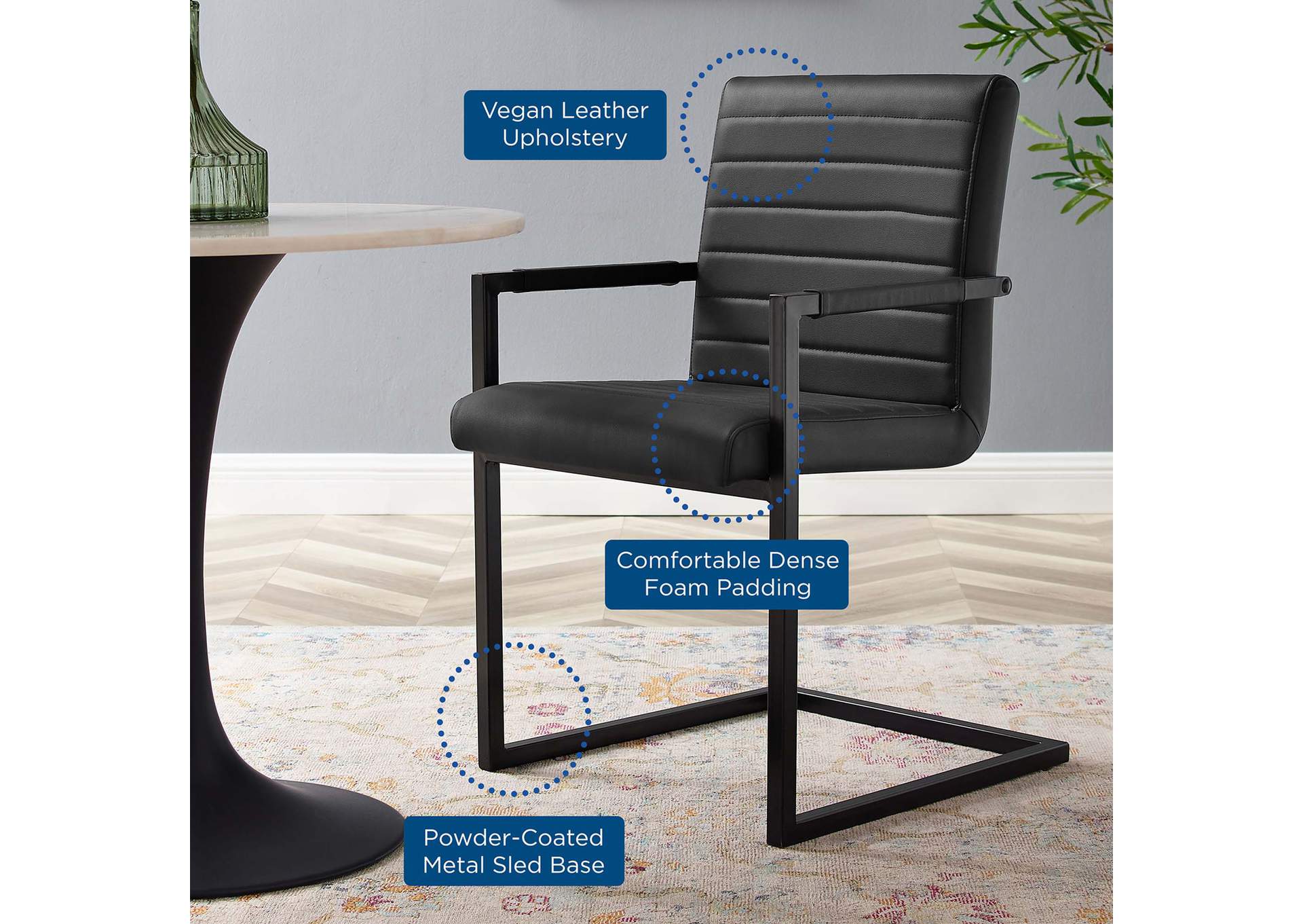 Savoy Vegan Leather Dining Chairs - Set of 2,Modway