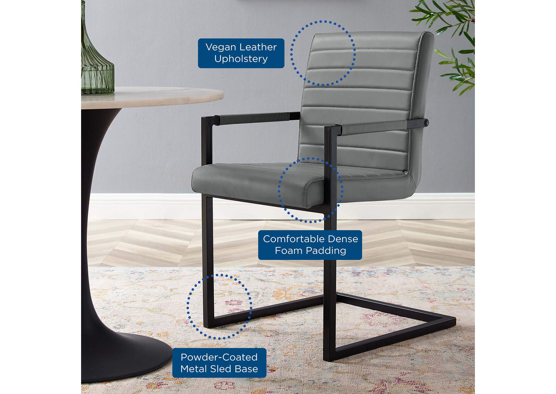 Savoy Vegan Leather Dining Chairs - Set of 2,Modway