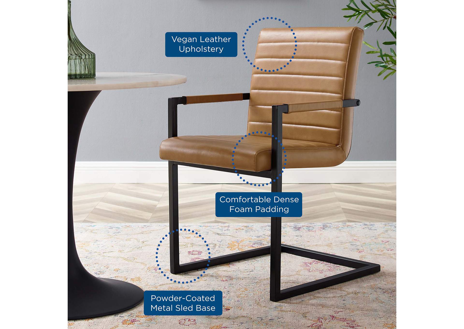 Savoy Vegan Leather Dining Chairs - Set of 2,Modway