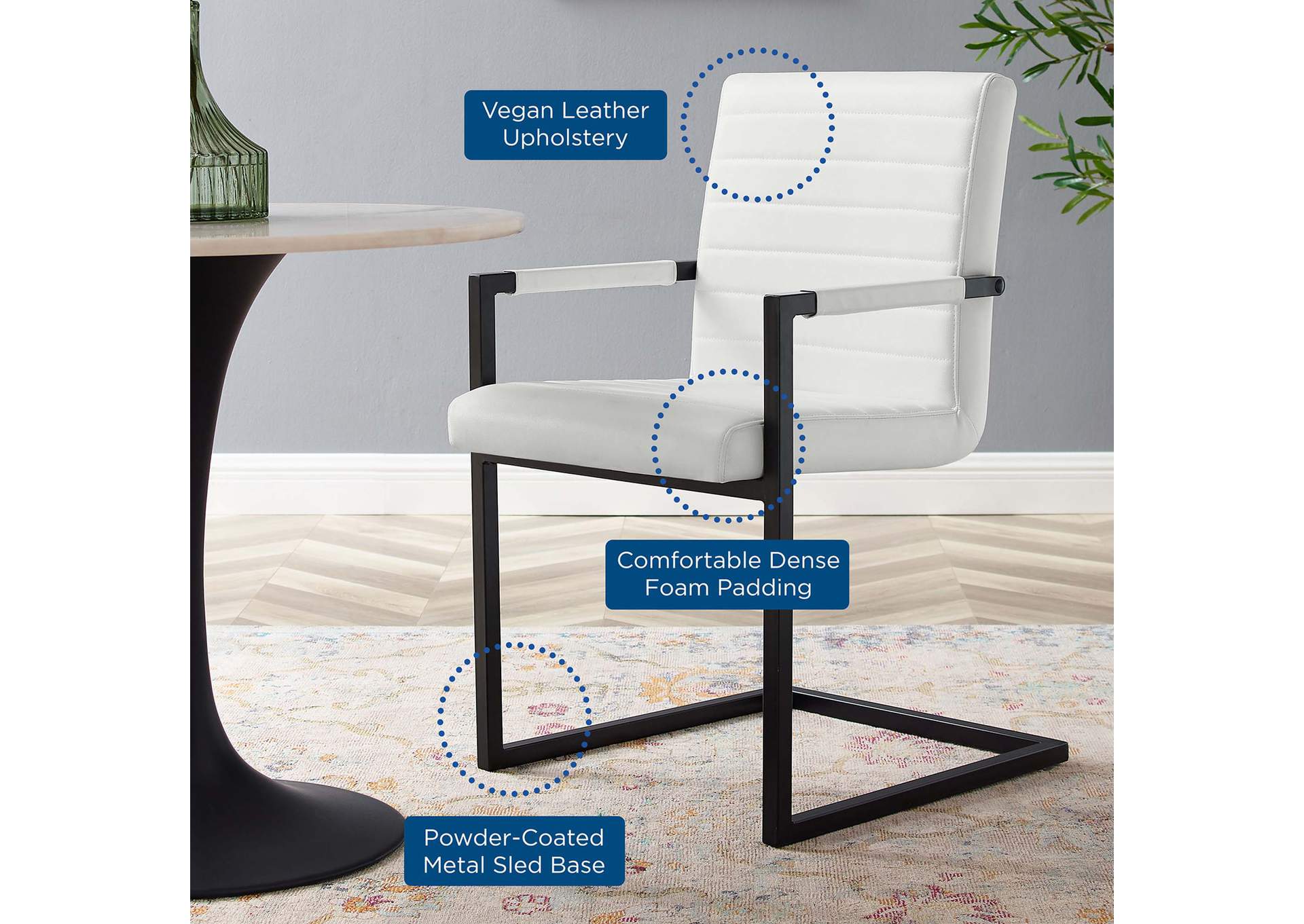 Savoy Vegan Leather Dining Chairs - Set of 2,Modway