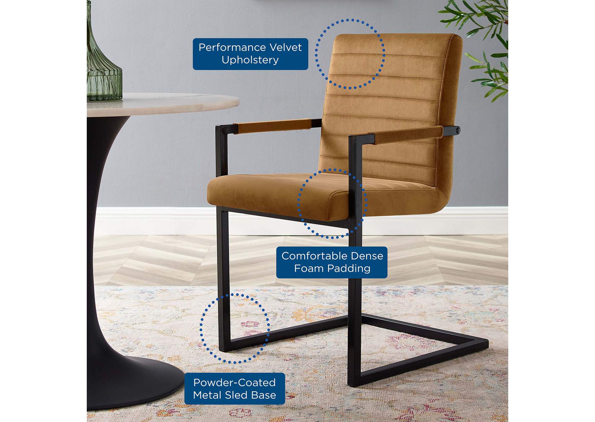Savoy Performance Velvet Dining Chairs - Set of 2,Modway