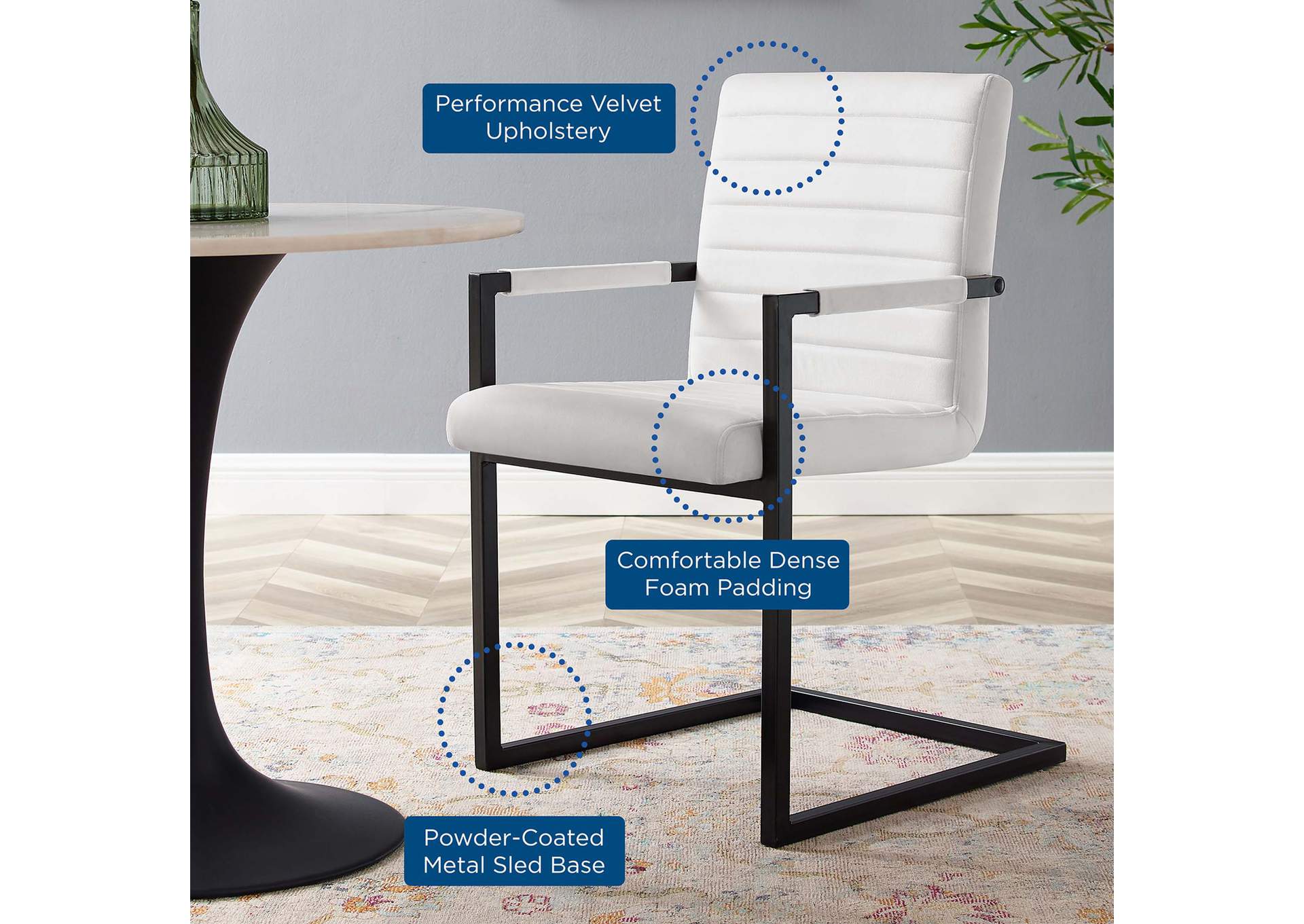 Savoy Performance Velvet Dining Chairs - Set of 2,Modway