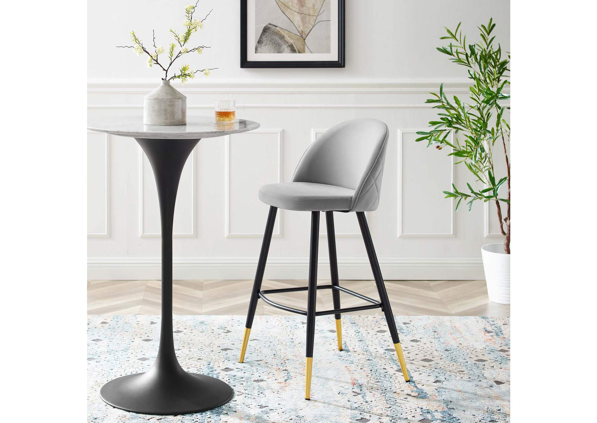 Cordial Performance Velvet Bar Stools - Set of 2,Modway