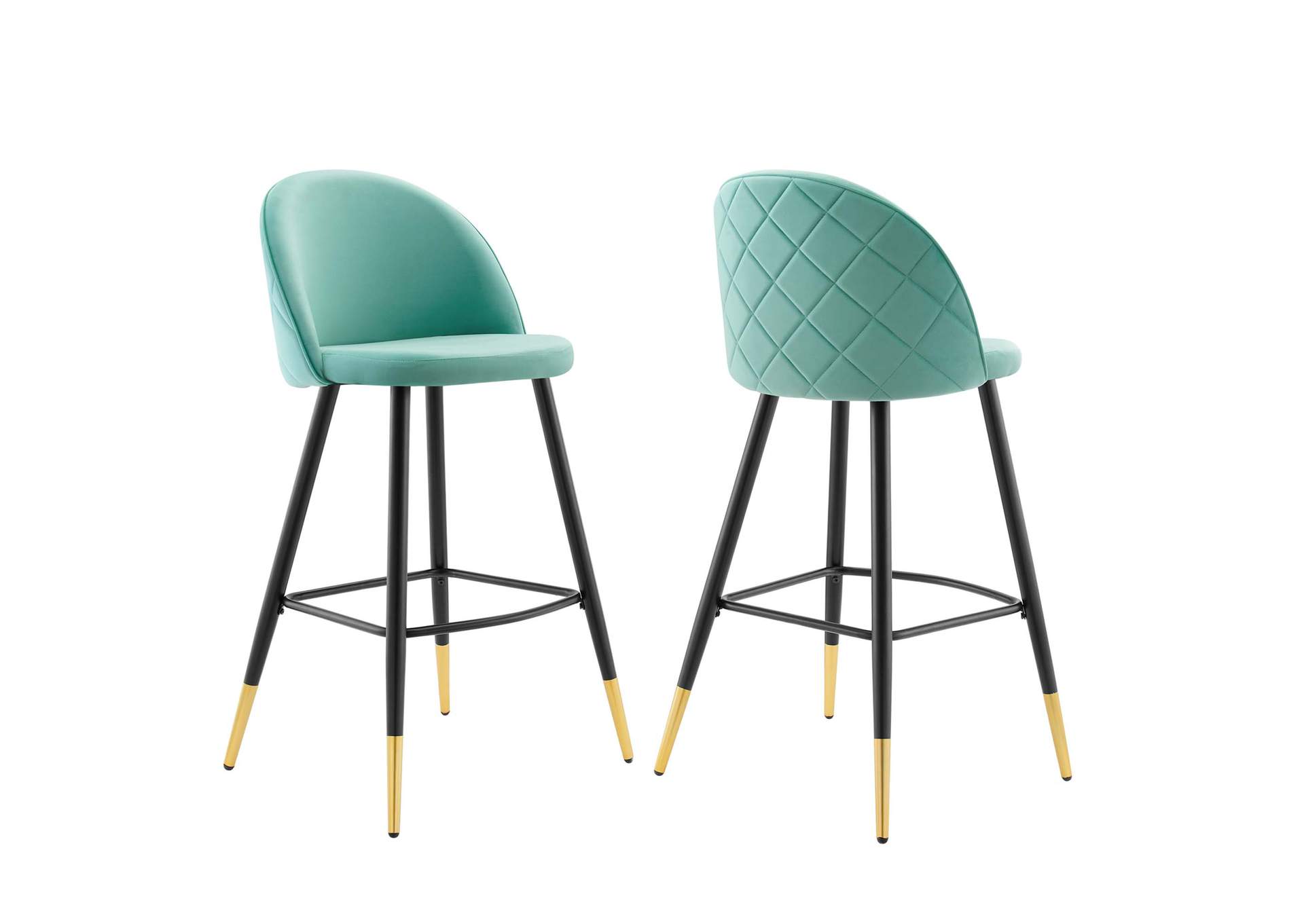 Cordial Performance Velvet Bar Stools - Set of 2,Modway