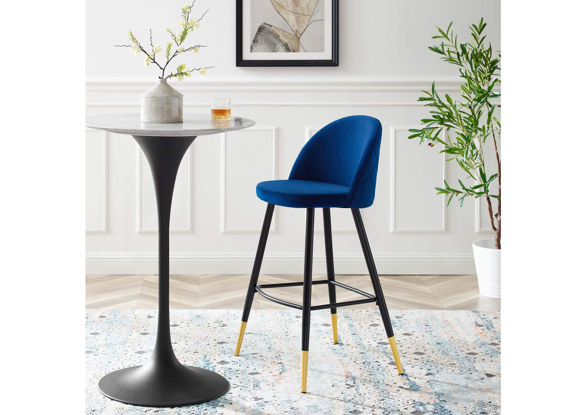 Cordial Performance Velvet Bar Stools - Set of 2,Modway