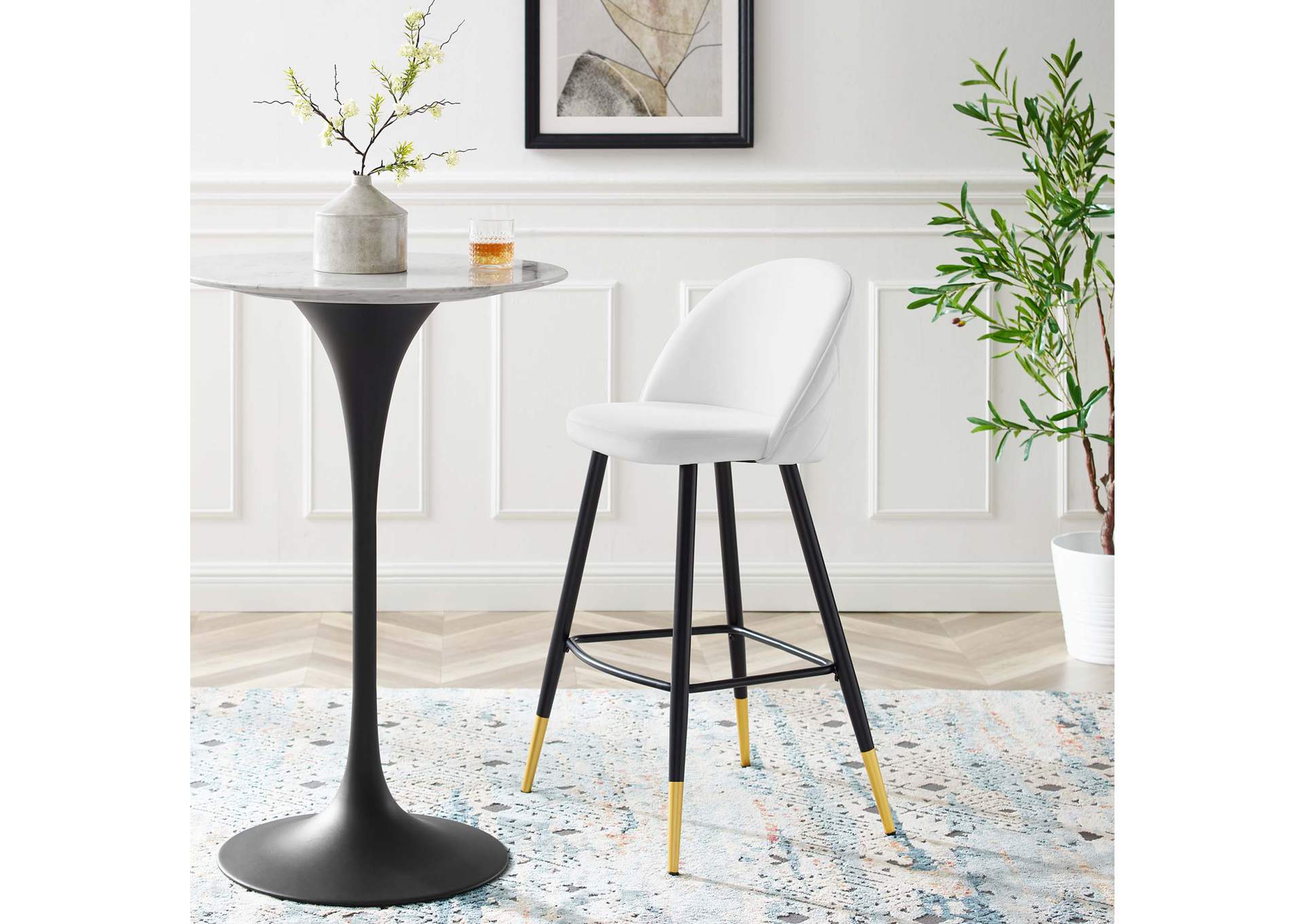 Cordial Performance Velvet Bar Stools - Set of 2,Modway
