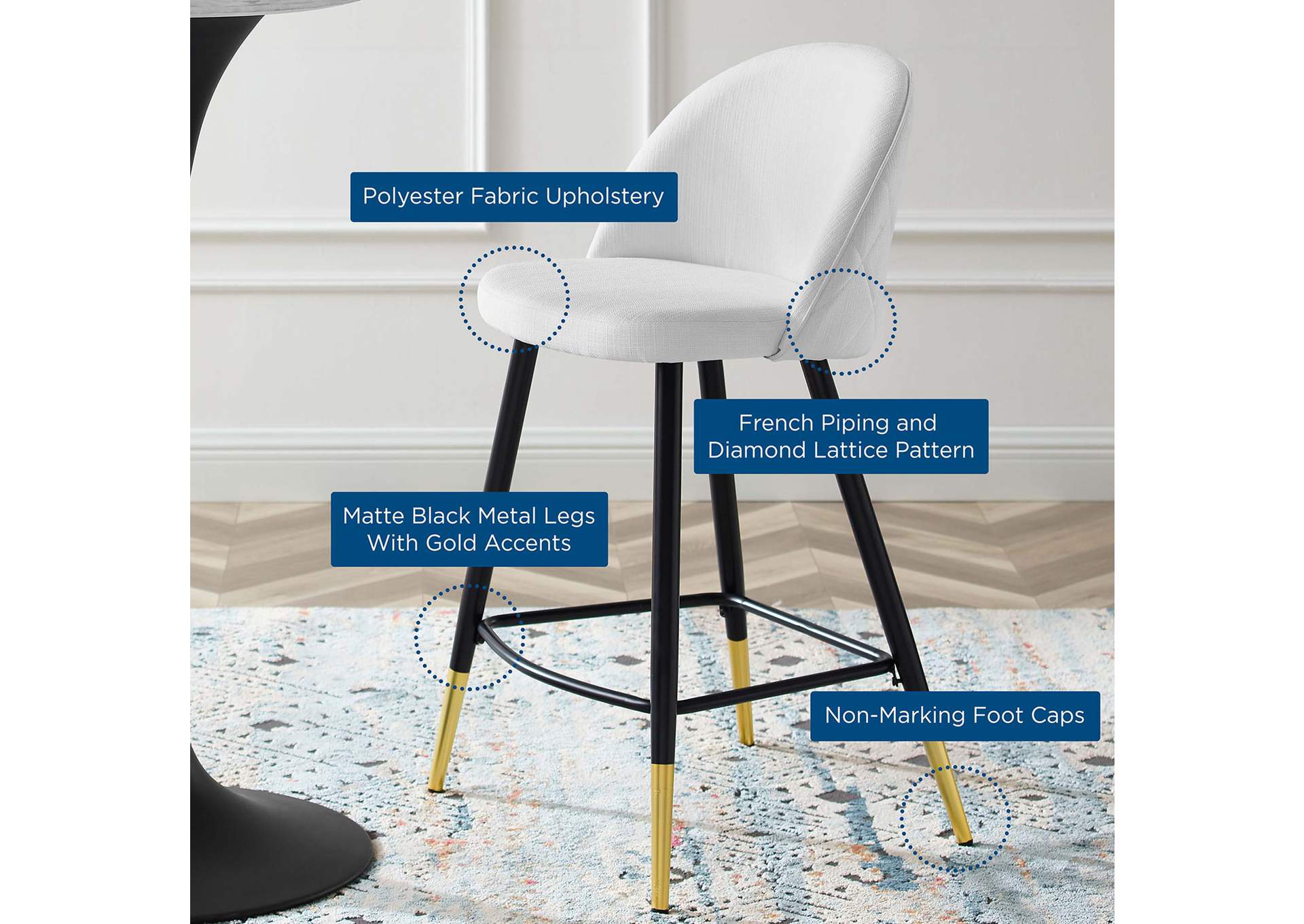 Cordial Fabric Counter Stools - Set of 2,Modway