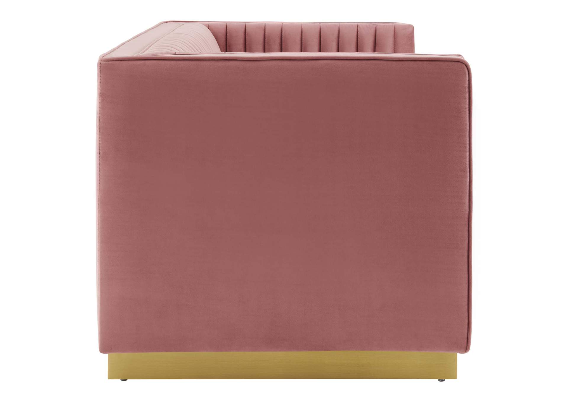 Dusty Rose Sanguine Vertical Channel Tufted Performance Velvet Loveseat,Modway