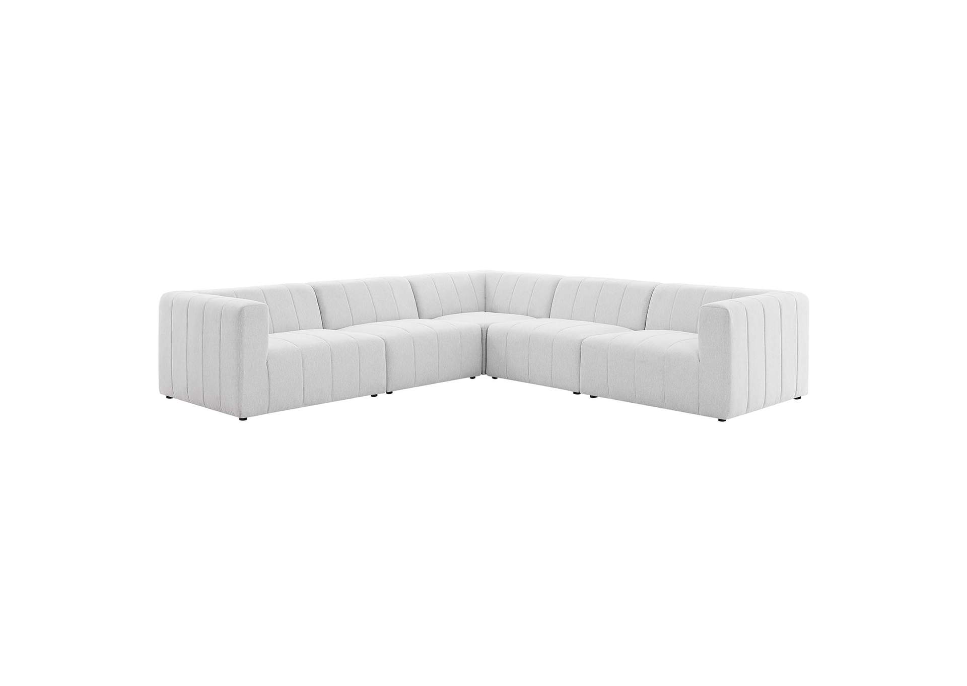 Ivory Bartlett Upholstered Fabric 5-Piece Sectional Sofa,Modway