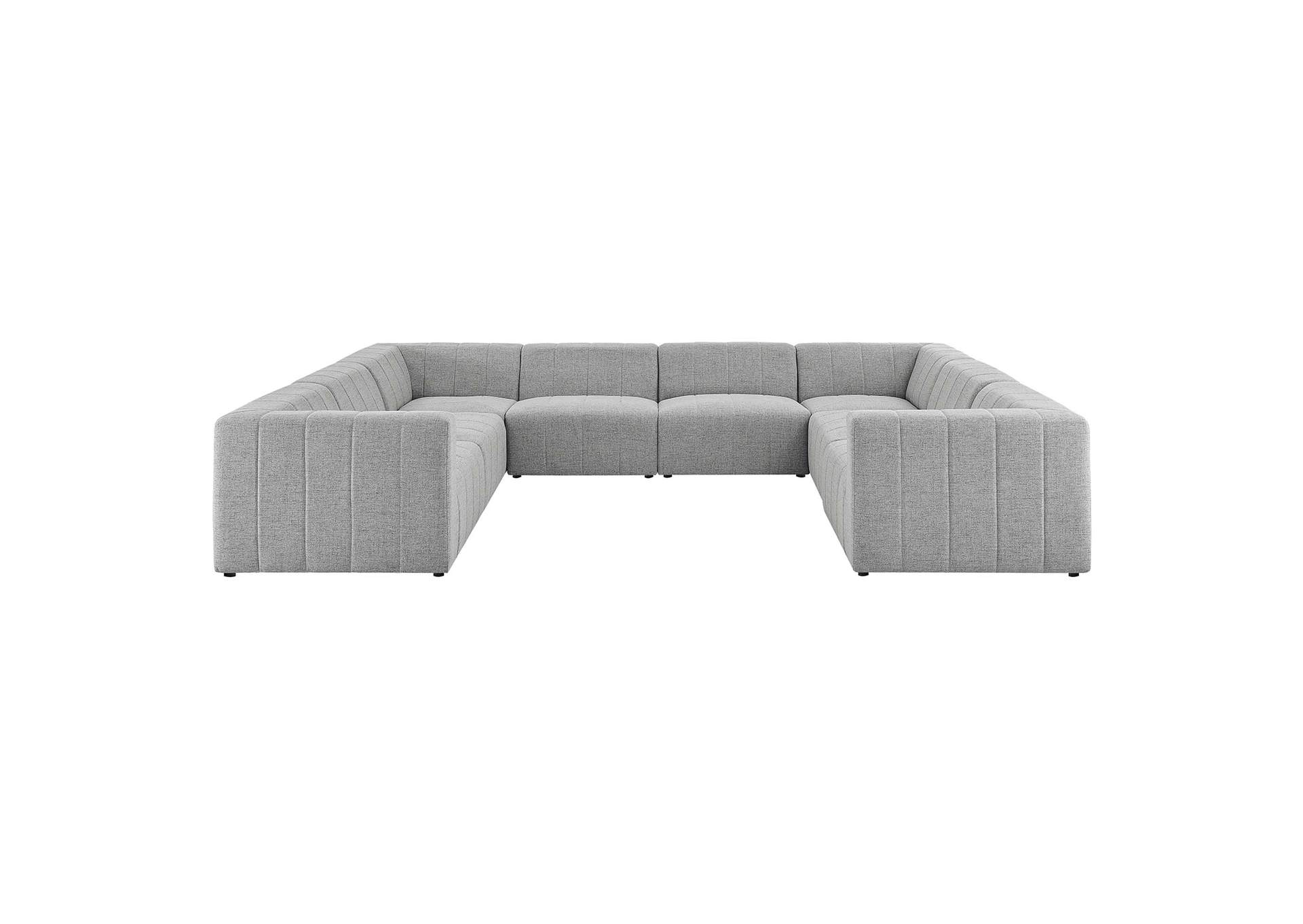 Light Gray Bartlett Upholstered Fabric 8-Piece Sectional Sofa,Modway