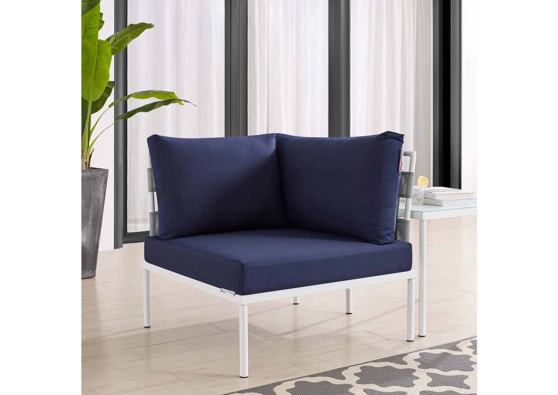 Gray Navy Harmony Sunbrella,Modway