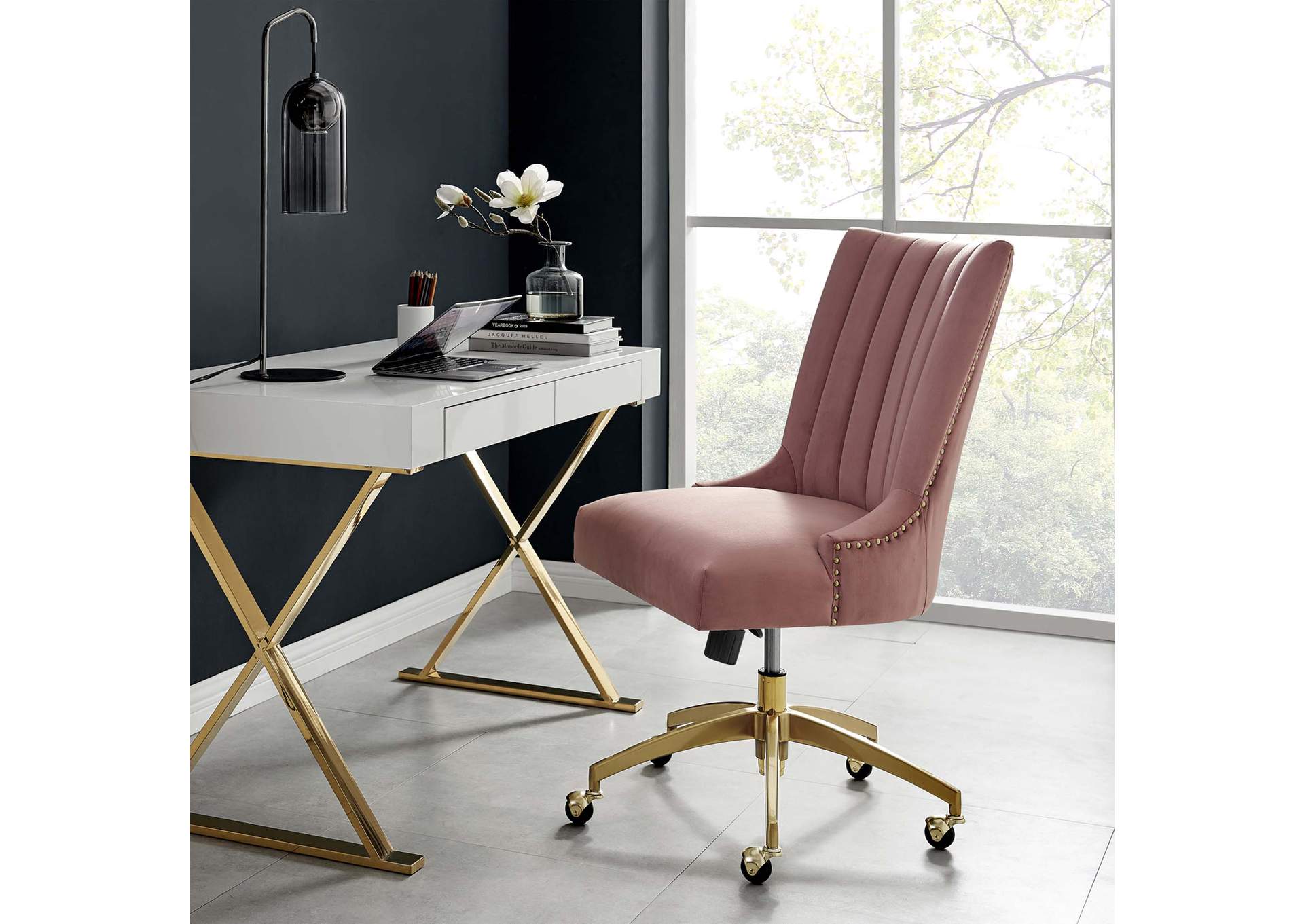Empower Channel Tufted Performance Velvet Office Chair,Modway