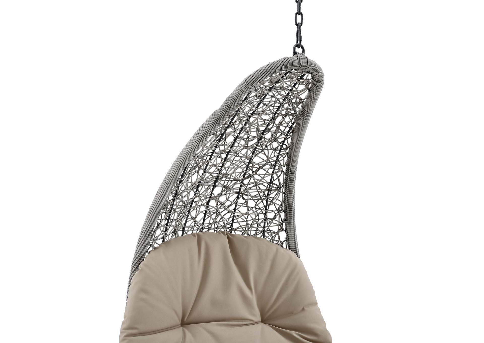 Light Gray Beige Landscape Outdoor Patio Hanging Chaise Lounge Outdoor Patio Swing Chair,Modway