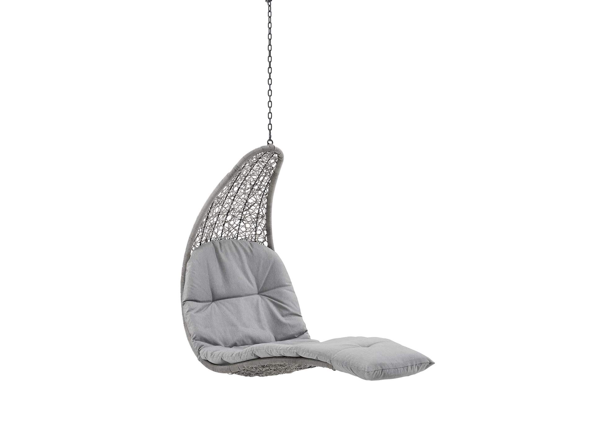 Light Gray Gray Landscape Outdoor Patio Hanging Chaise Lounge Outdoor Patio Swing Chair,Modway