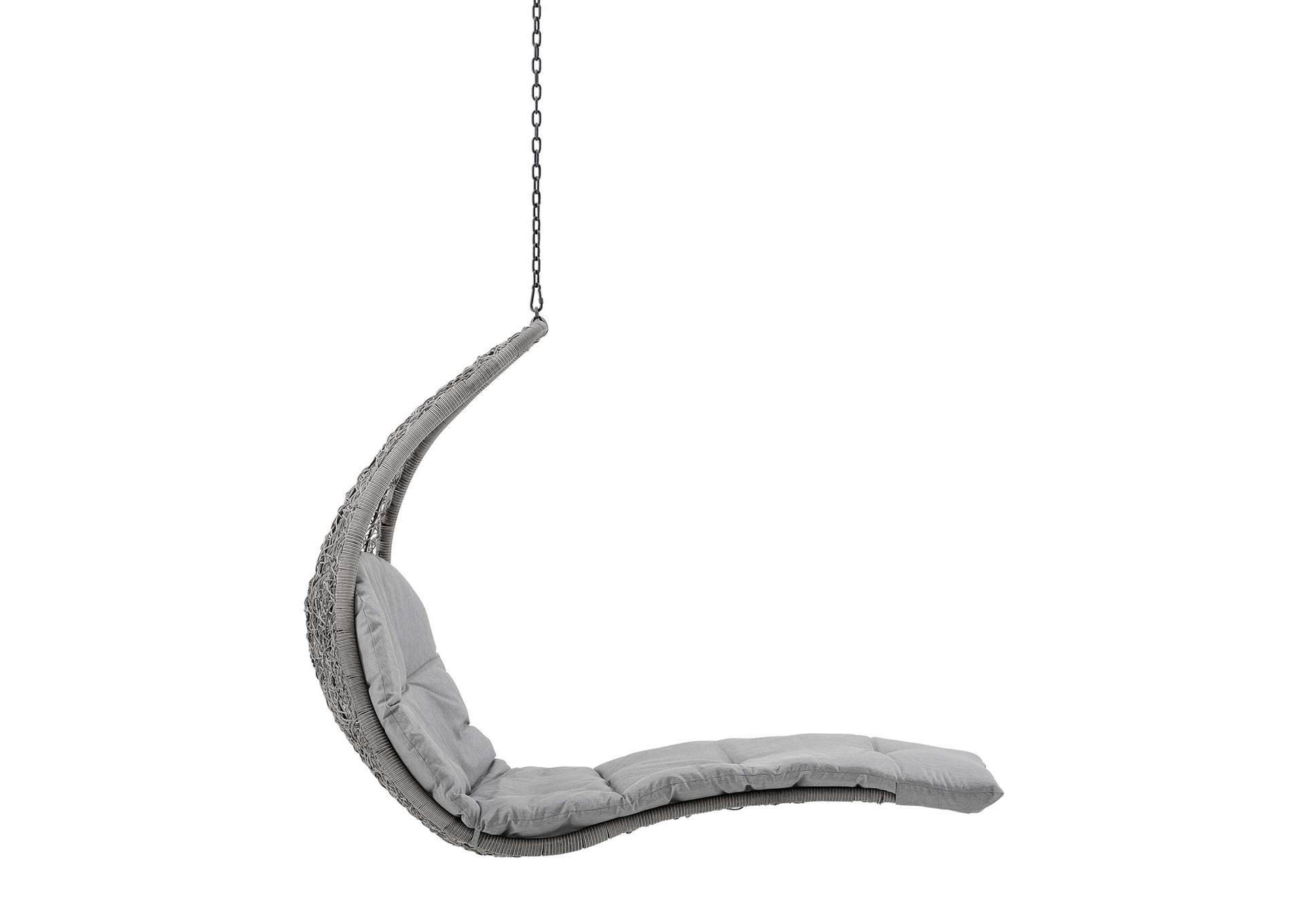 Light Gray Gray Landscape Outdoor Patio Hanging Chaise Lounge Outdoor Patio Swing Chair,Modway