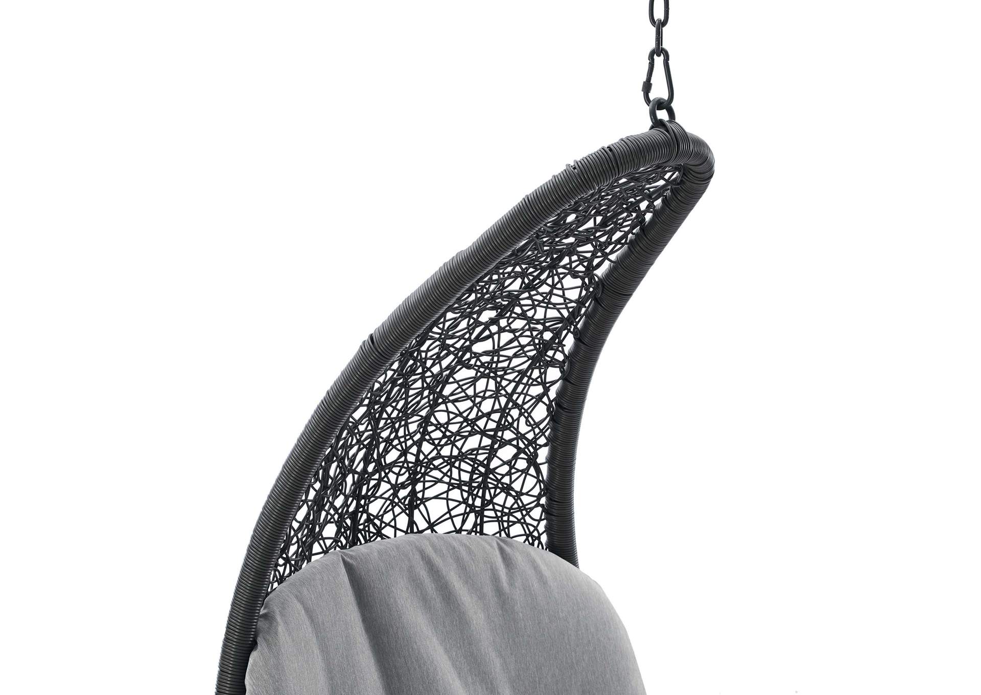 Light Gray Gray Landscape Outdoor Patio Hanging Chaise Lounge Outdoor Patio Swing Chair,Modway