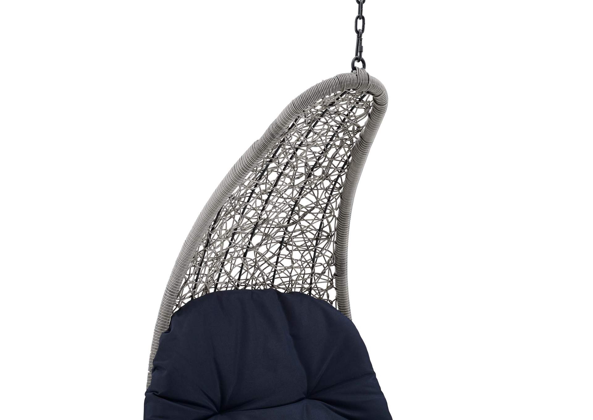 Light Gray Navy Landscape Outdoor Patio Hanging Chaise Lounge Outdoor Patio Swing Chair,Modway