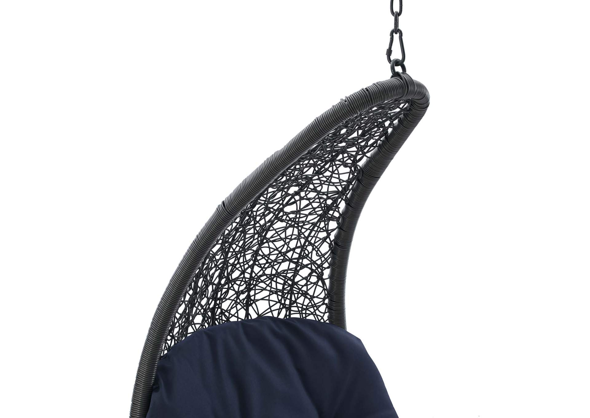 Light Gray Navy Landscape Outdoor Patio Hanging Chaise Lounge Outdoor Patio Swing Chair,Modway