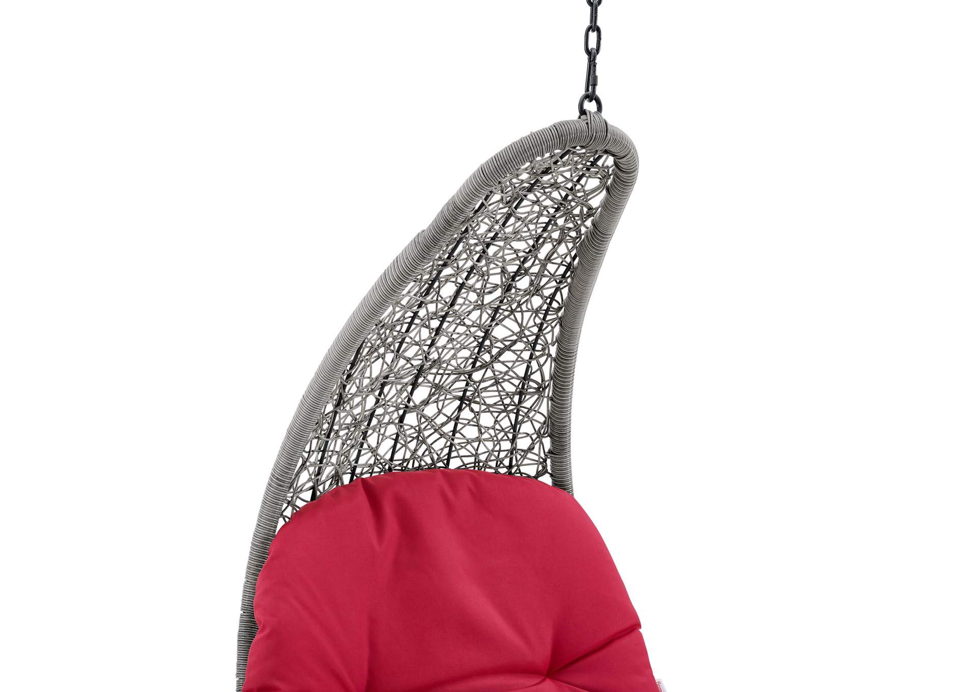 Light Gray Red Landscape Outdoor Patio Hanging Chaise Lounge Outdoor Patio Swing Chair,Modway