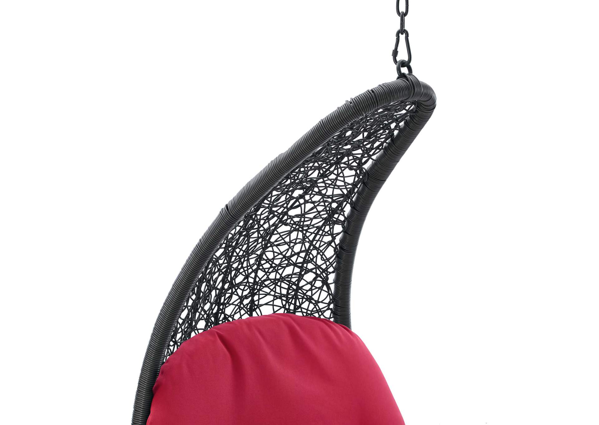 Light Gray Red Landscape Outdoor Patio Hanging Chaise Lounge Outdoor Patio Swing Chair,Modway