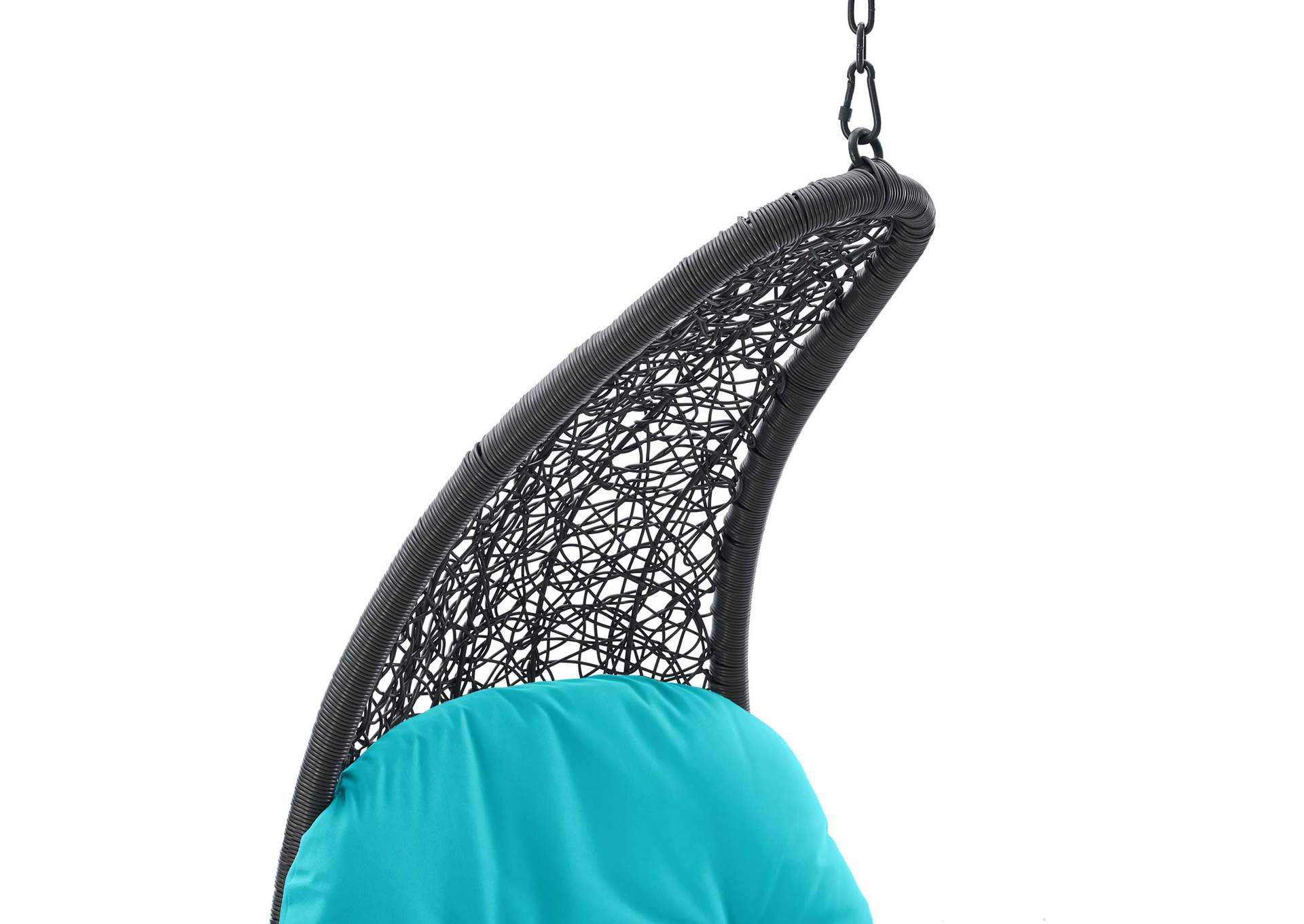 Light Gray Turquoise Landscape Outdoor Patio Hanging Chaise Lounge Outdoor Patio Swing Chair,Modway