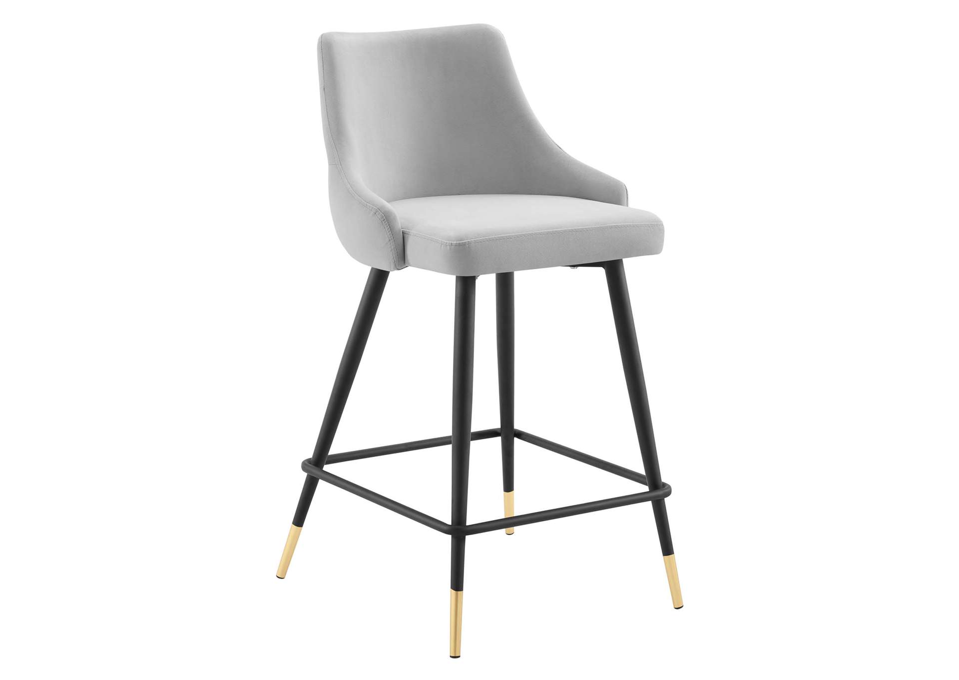 Light Gray Adorn Performance Velvet Counter Stool [Set of 2],Modway