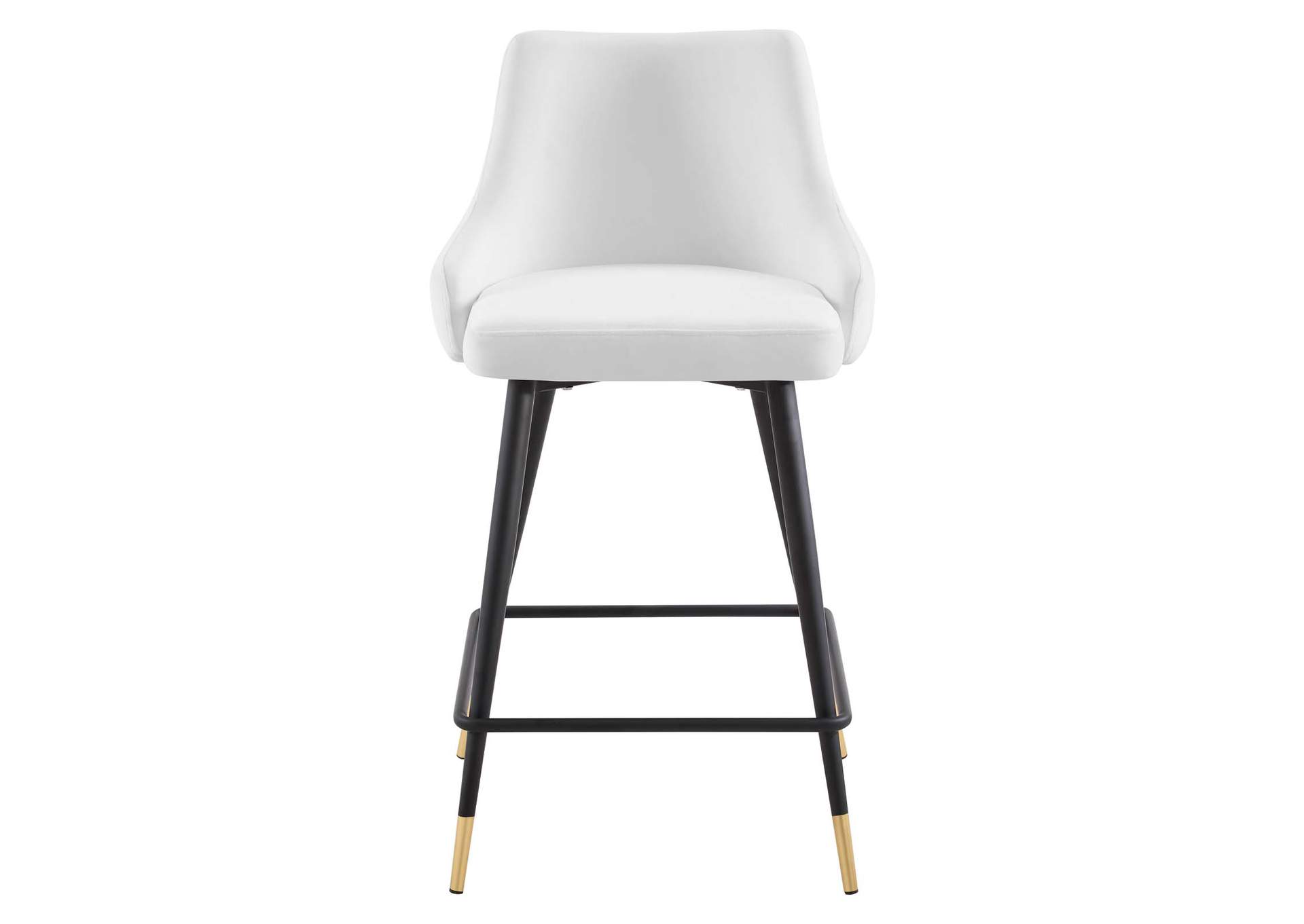 White Adorn Performance Velvet Counter Stool [Set of 2],Modway