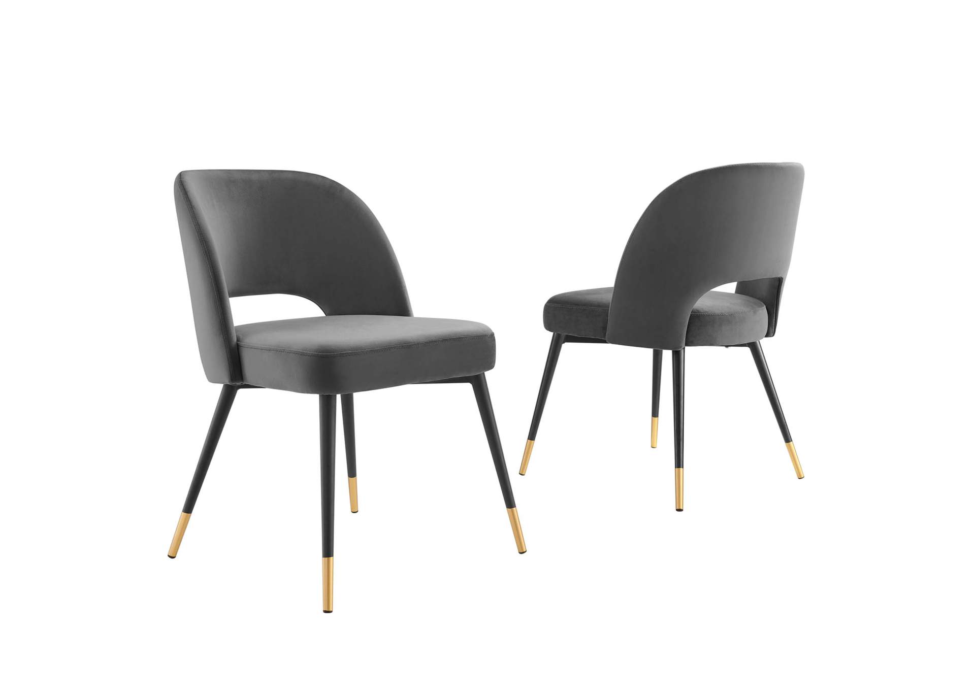 Charcoal Rouse Performance Velvet Dining Side Chairs - [Set of 2],Modway