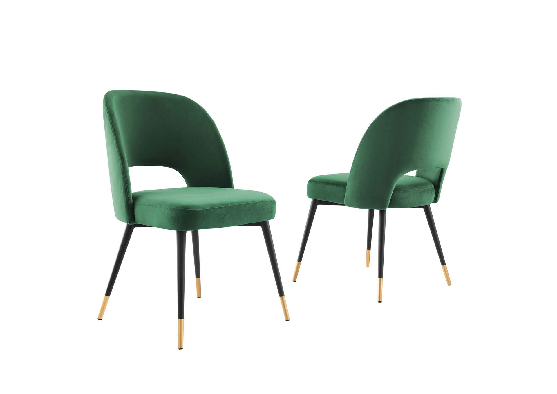 Emerald Rouse Performance Velvet Dining Side Chairs - [Set of 2],Modway