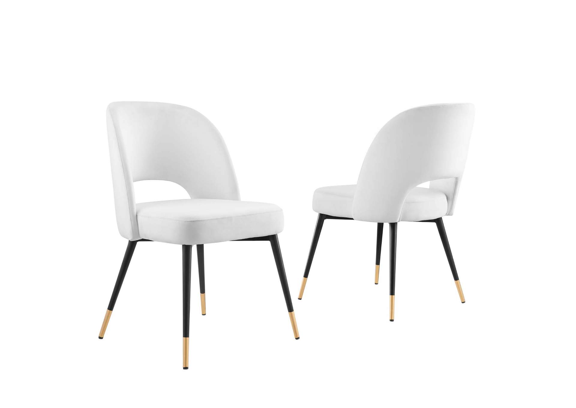 White Rouse Performance Velvet Dining Side Chairs - [Set of 2],Modway