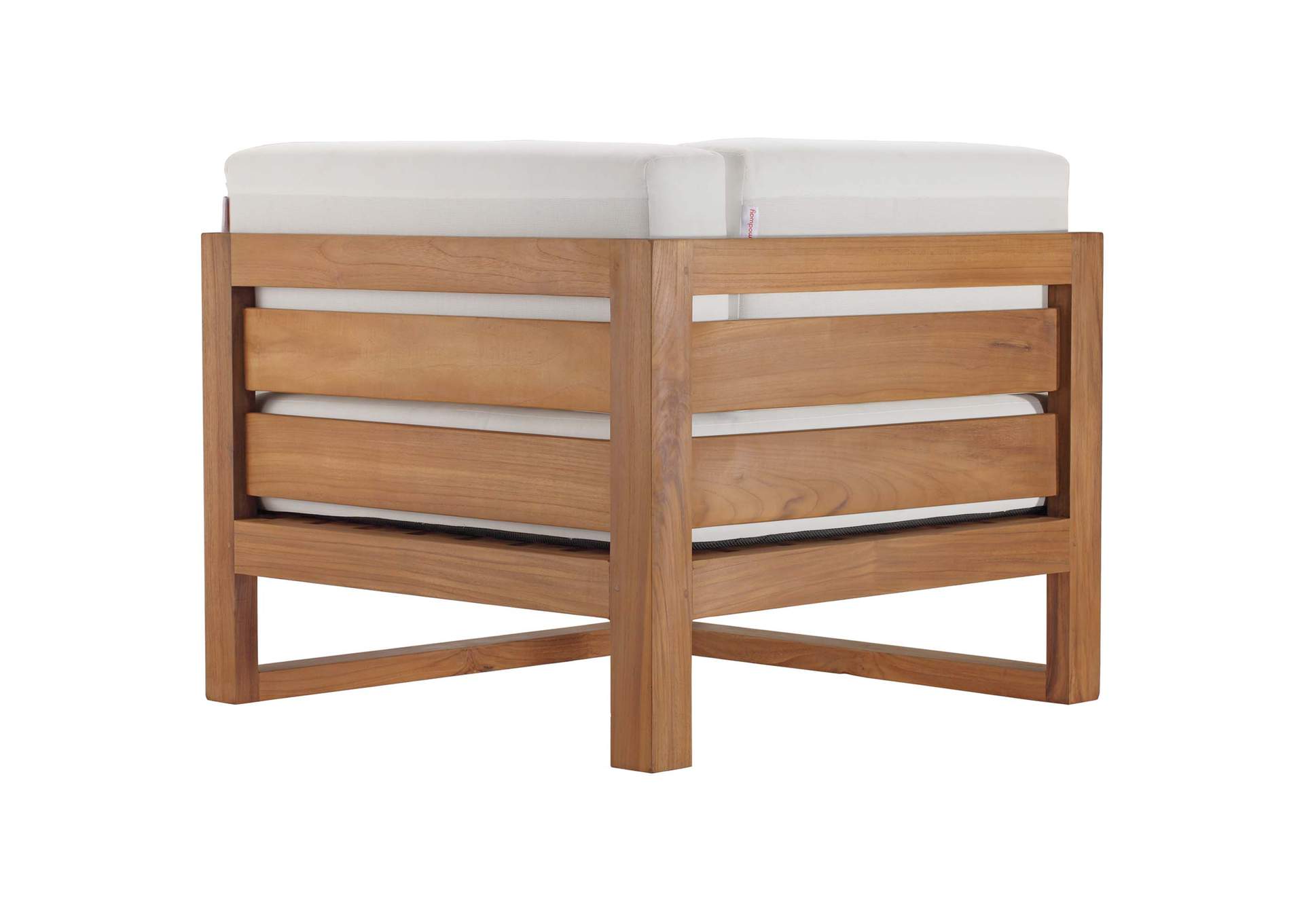 Natural White Upland Outdoor Patio Teak Wood 5-Piece Sectional Sofa Set,Modway