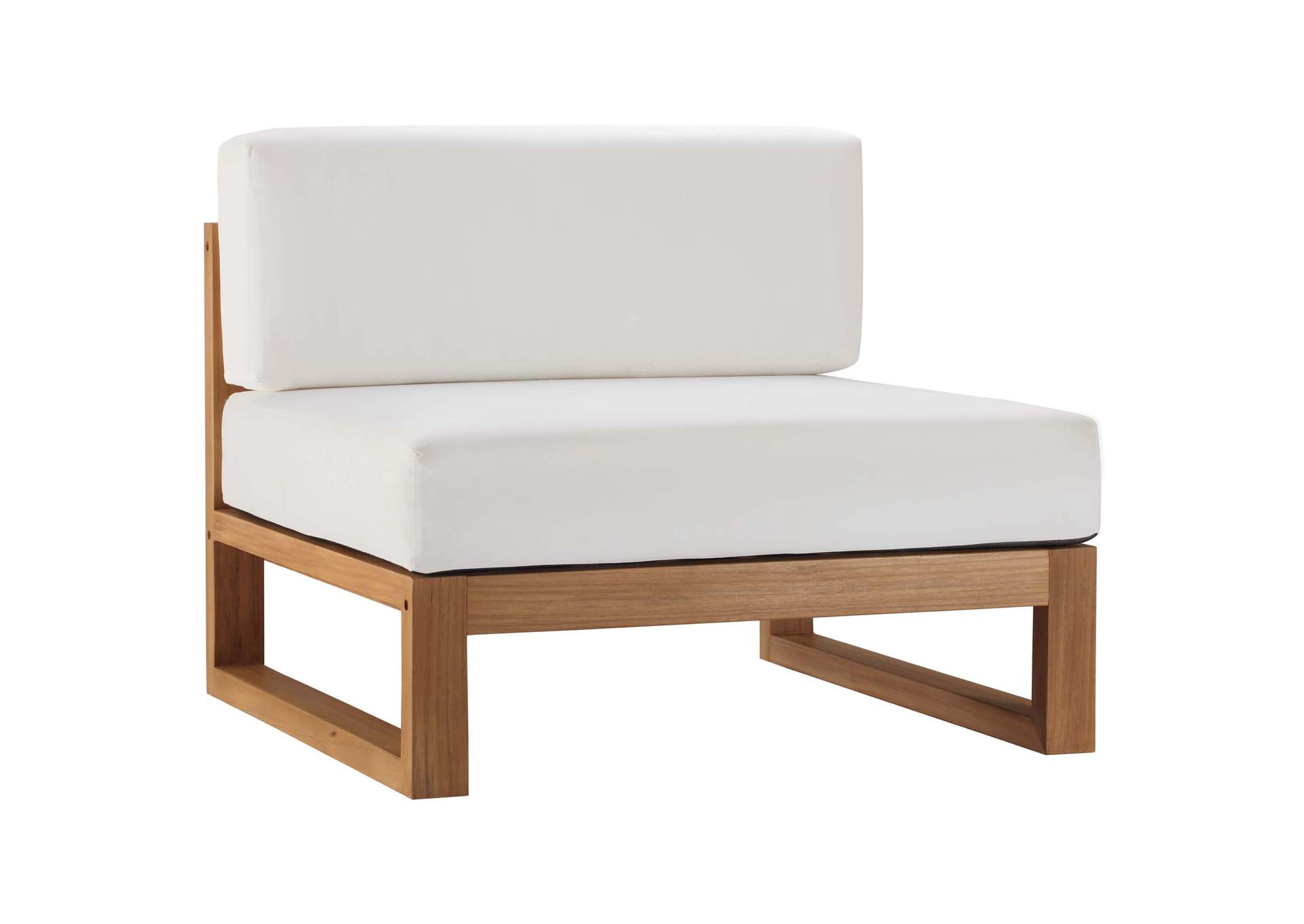 Natural White Upland Outdoor Patio Teak Wood 5-Piece Sectional Sofa Set,Modway