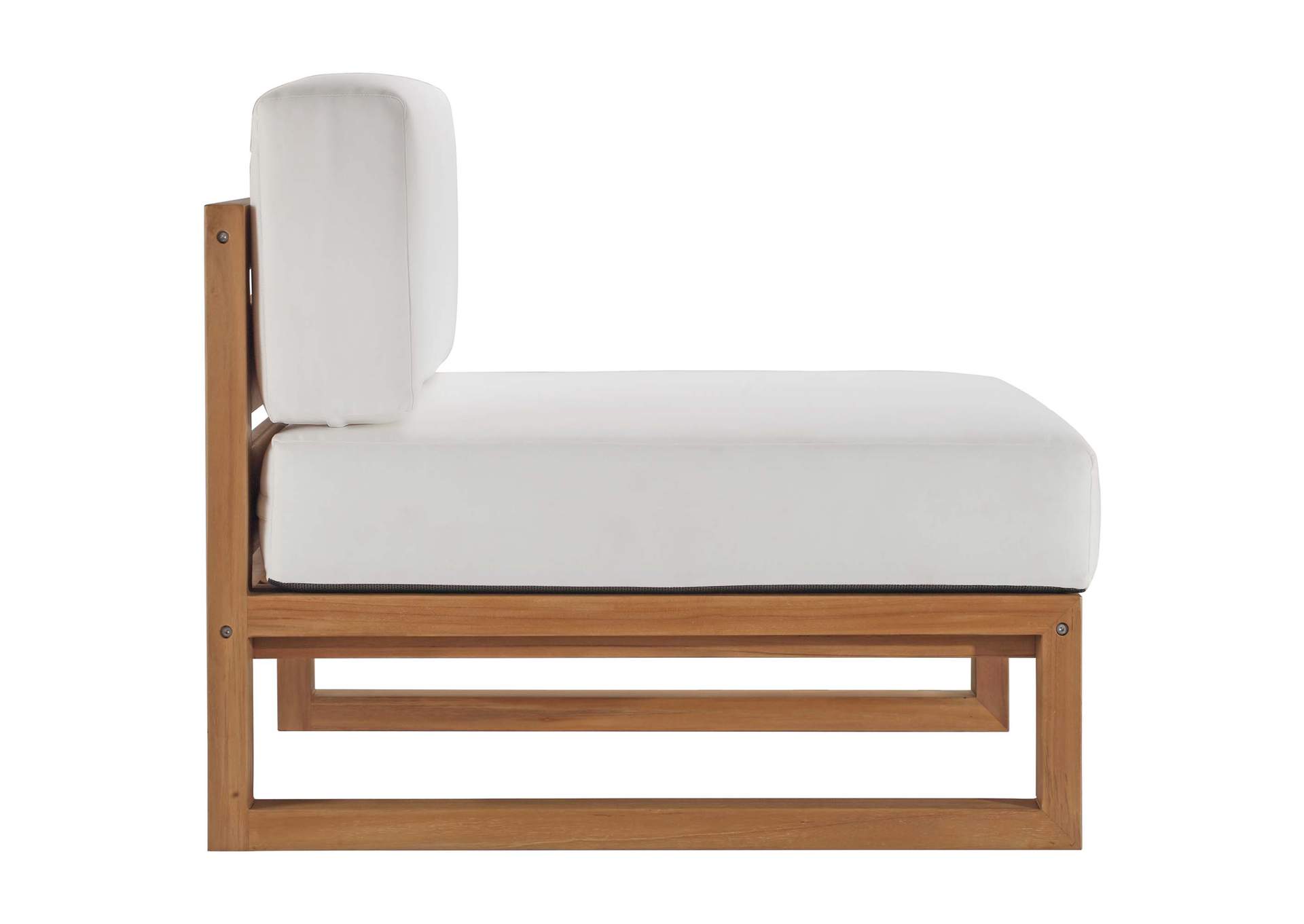 Natural White Upland Outdoor Patio Teak Wood 5-Piece Sectional Sofa Set,Modway