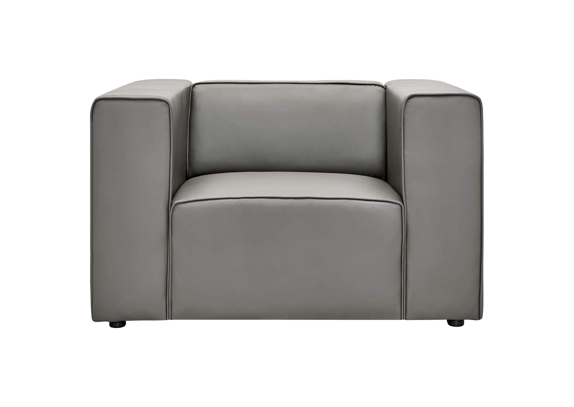 Gray Mingle Vegan Leather Arm Chair,Modway